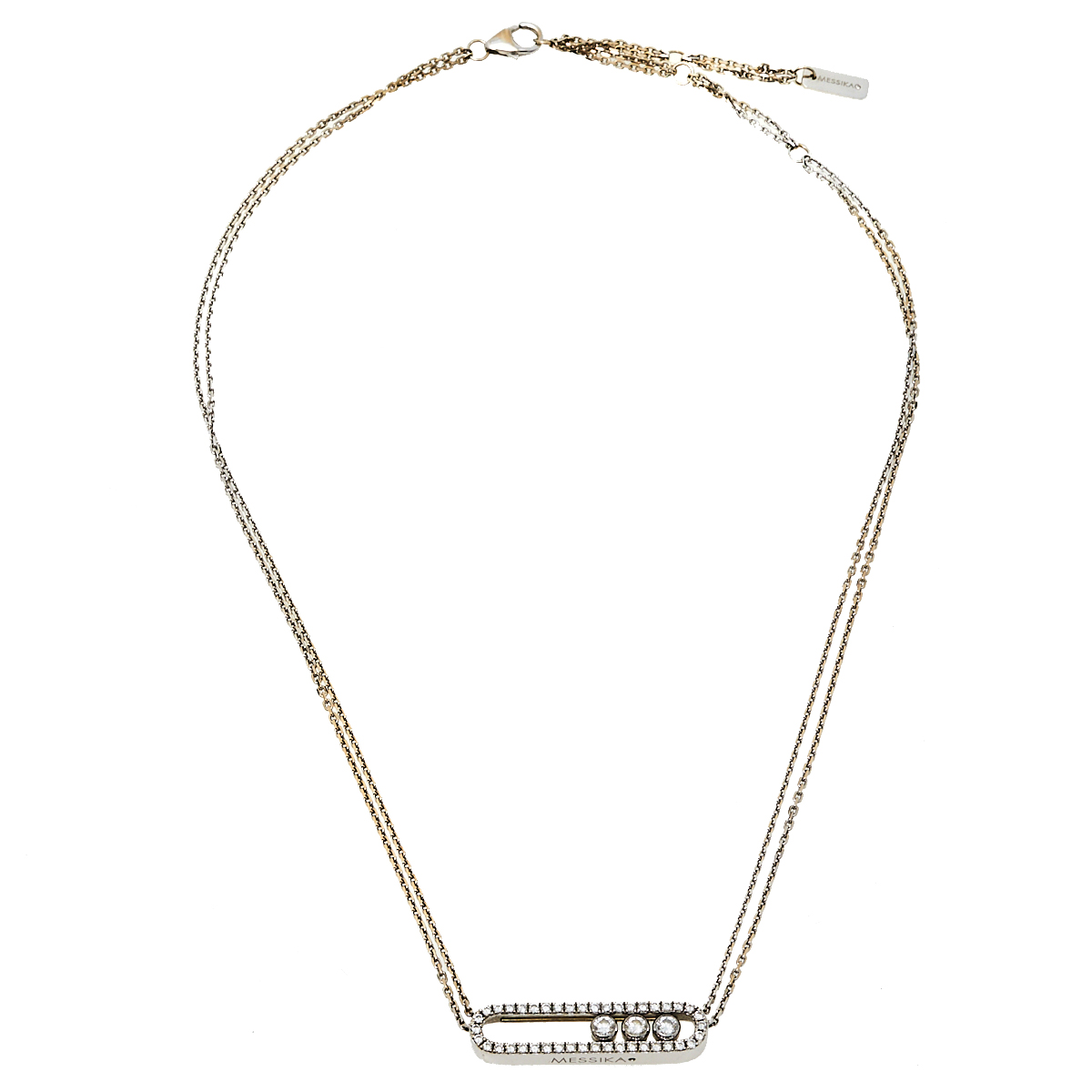 

Messika Move Pave Diamond 18K White Gold Double Chain Necklace