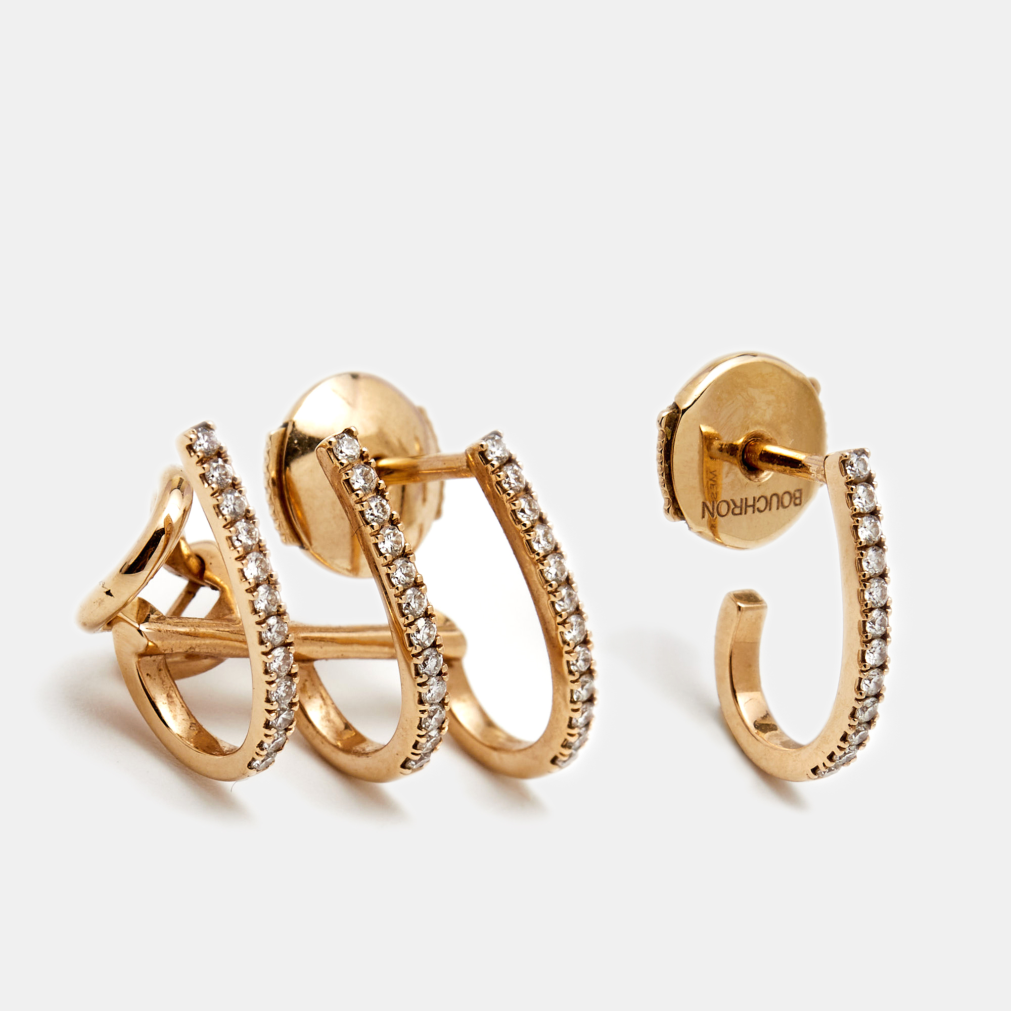 

Messika Multi Creoles Gatsby Diamond 18k Rose Gold Earrings