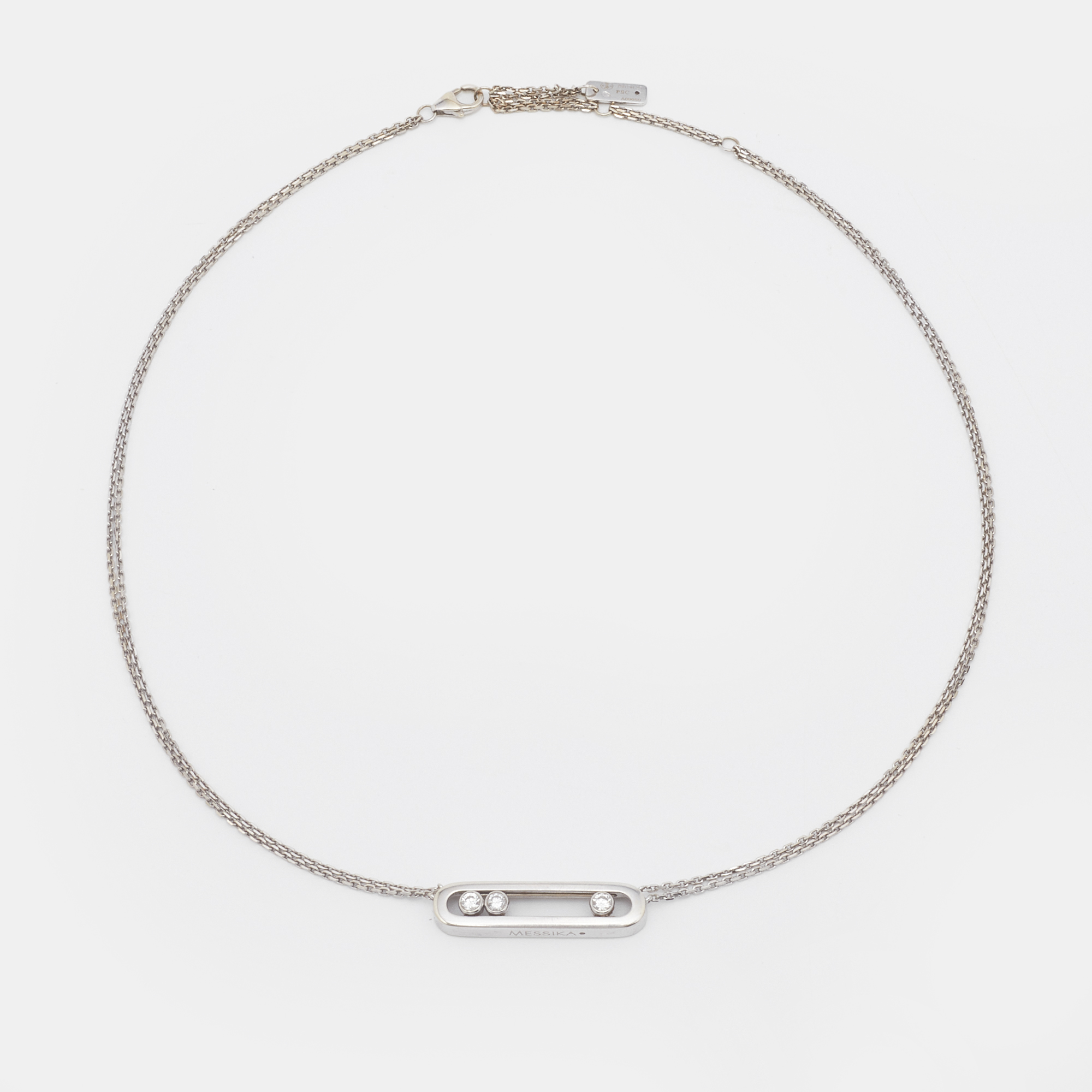 

Messika Move Diamond 18k White Gold Double Chain Necklace