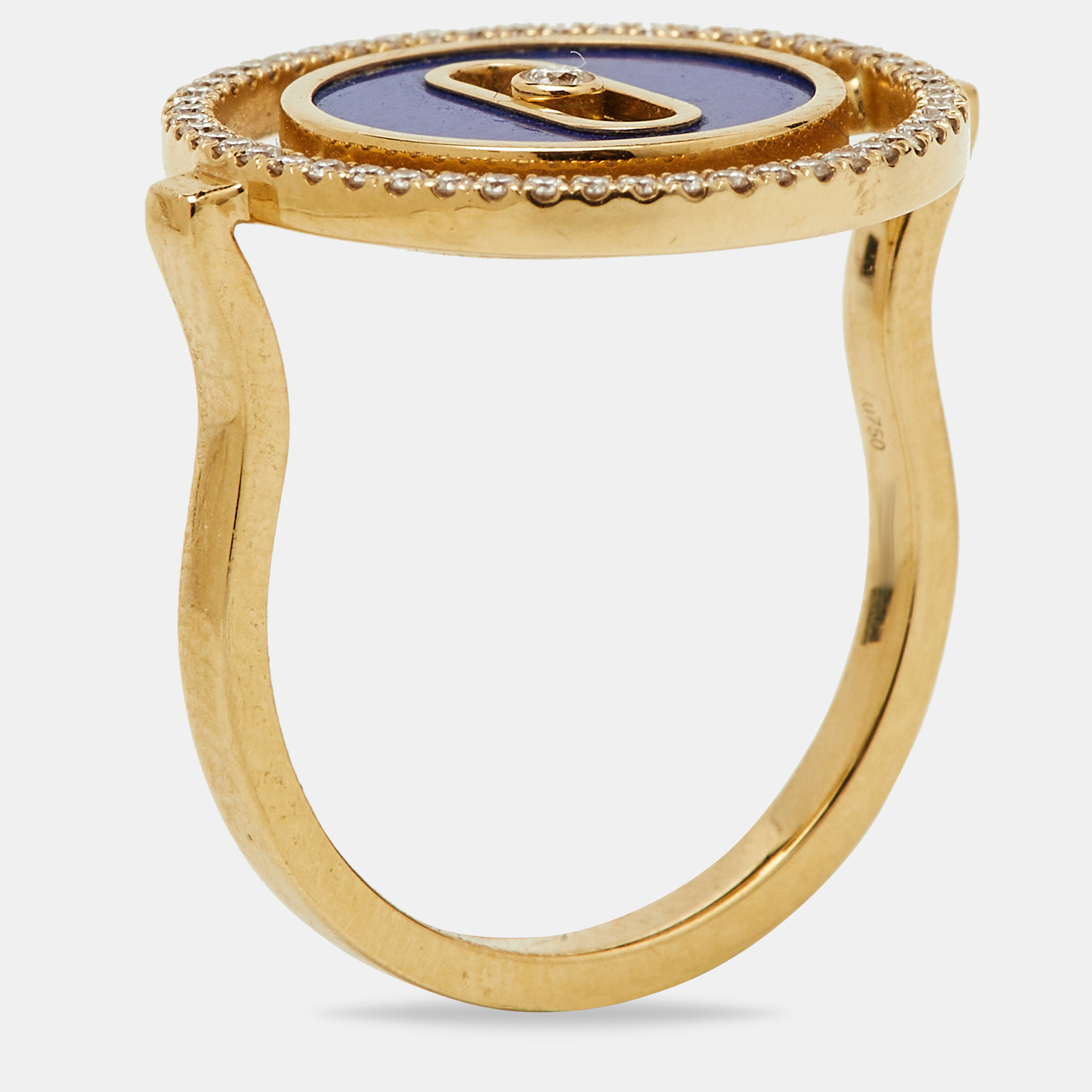 

Messika Lucky Move Lapis Lazuli Diamond 18k Yellow Gold SM Ring Size