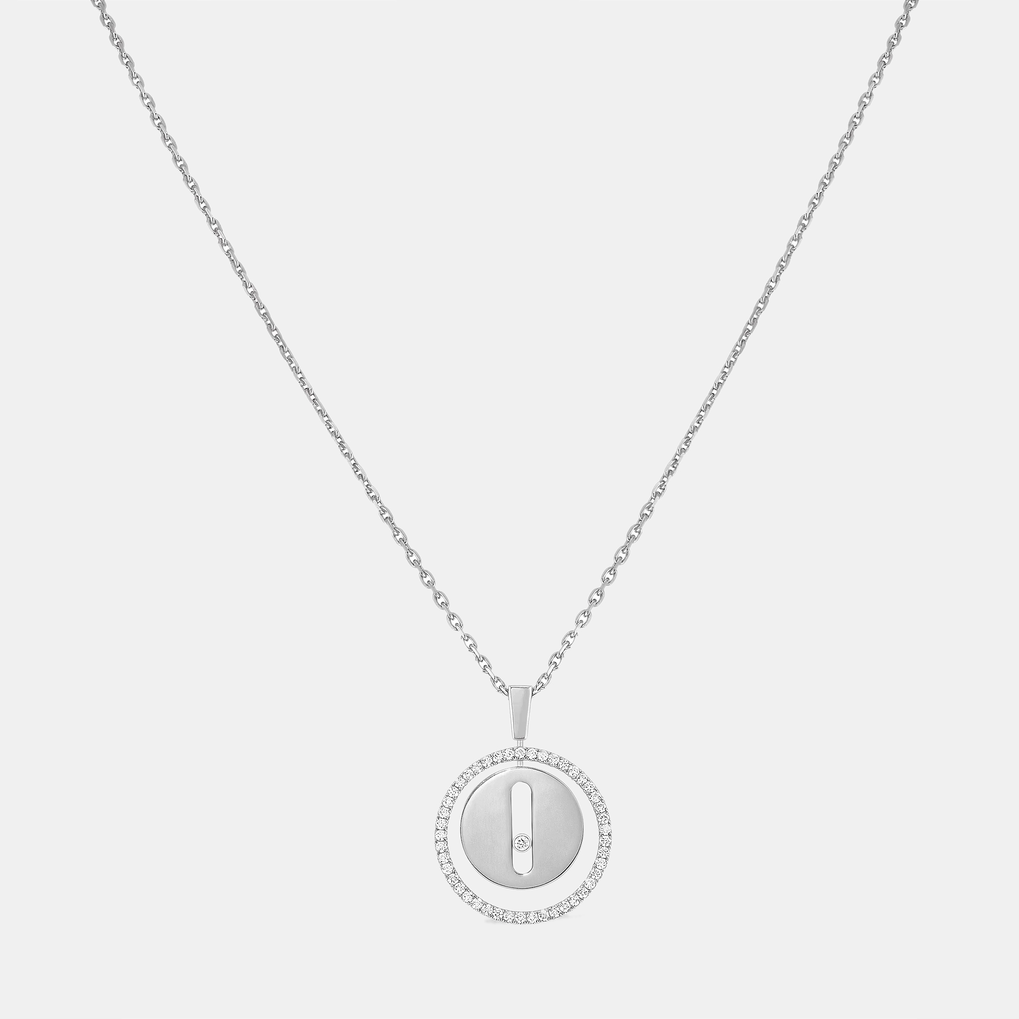 Pre-owned Messika Lucky Move Sm Diamond 18k White Gold Necklace