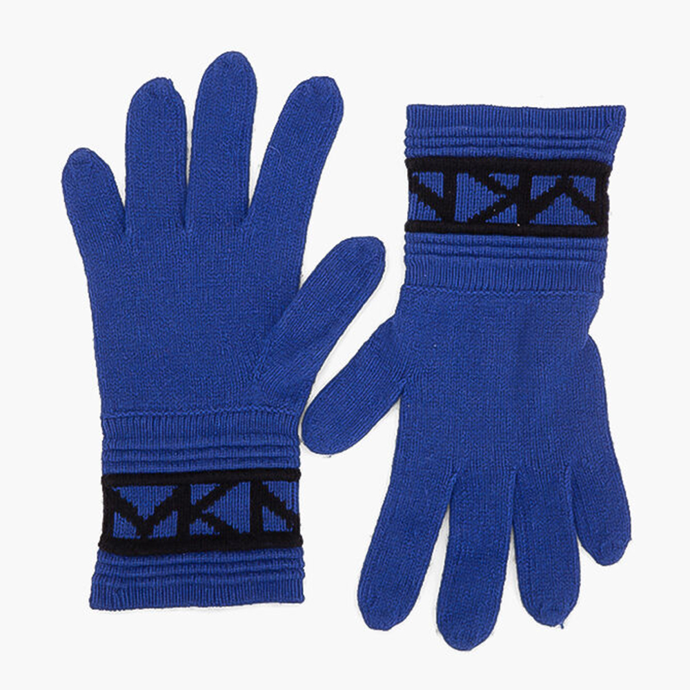 

Michael Kors Blue Logo Trim Ribbed Gloves