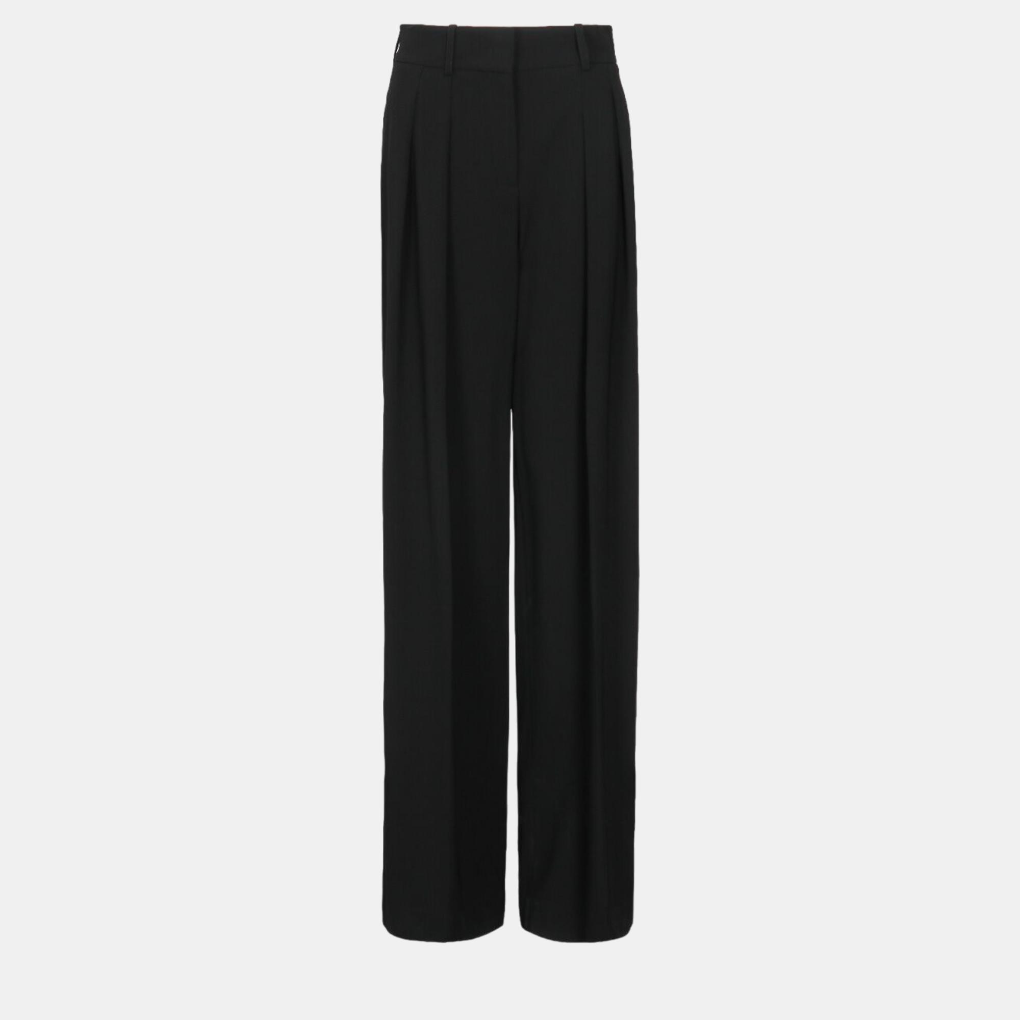 Pre-owned Michael Kors Black Wide-leg Slouch Trousers Xs