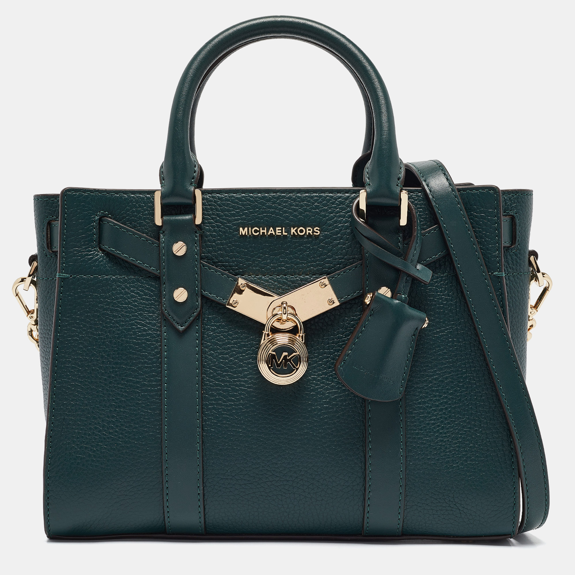 

Michael Kors Green Leather Small Nouveau Hamilton Tote