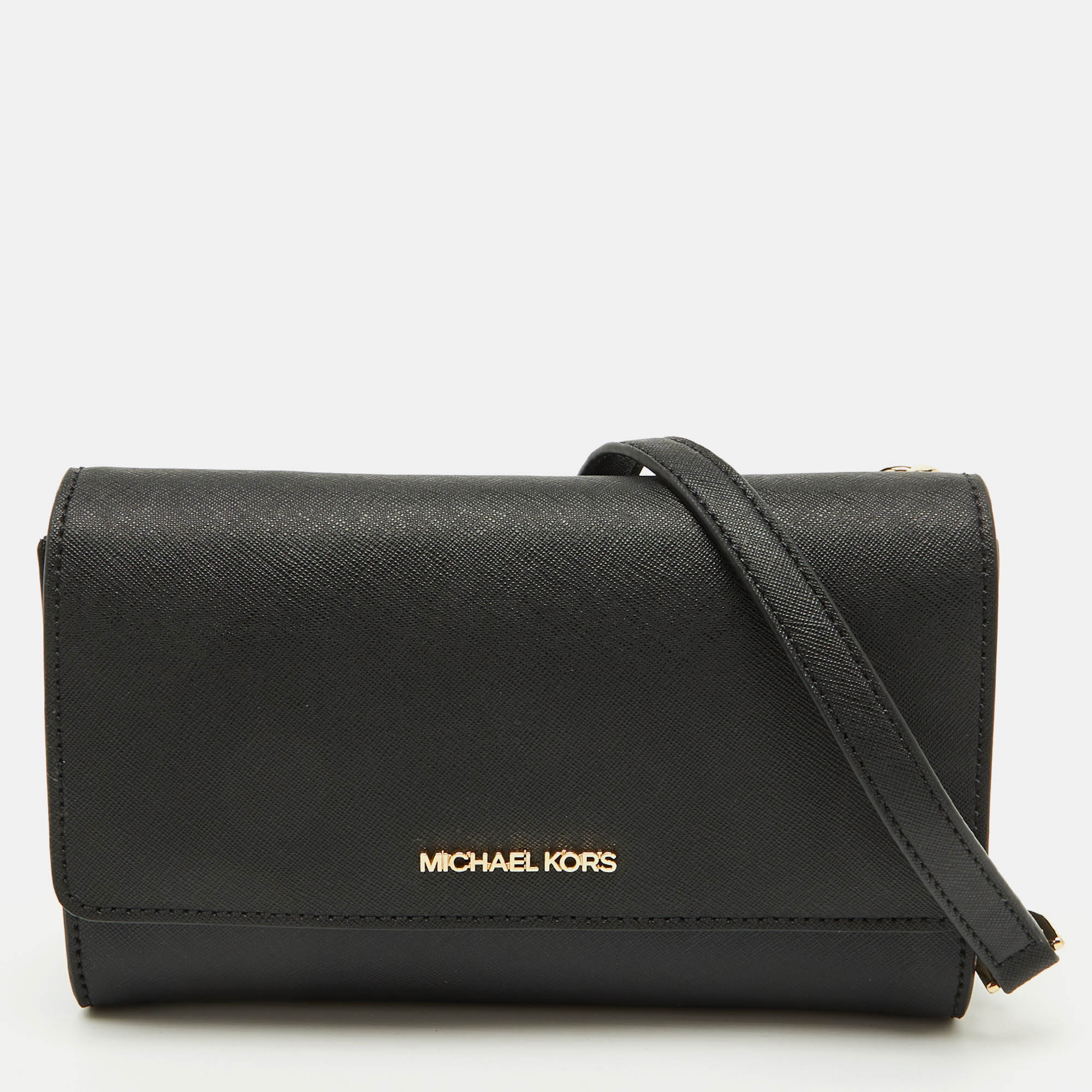 

Michael Kors Black Leather Jet Set Flap Crossbody Bag