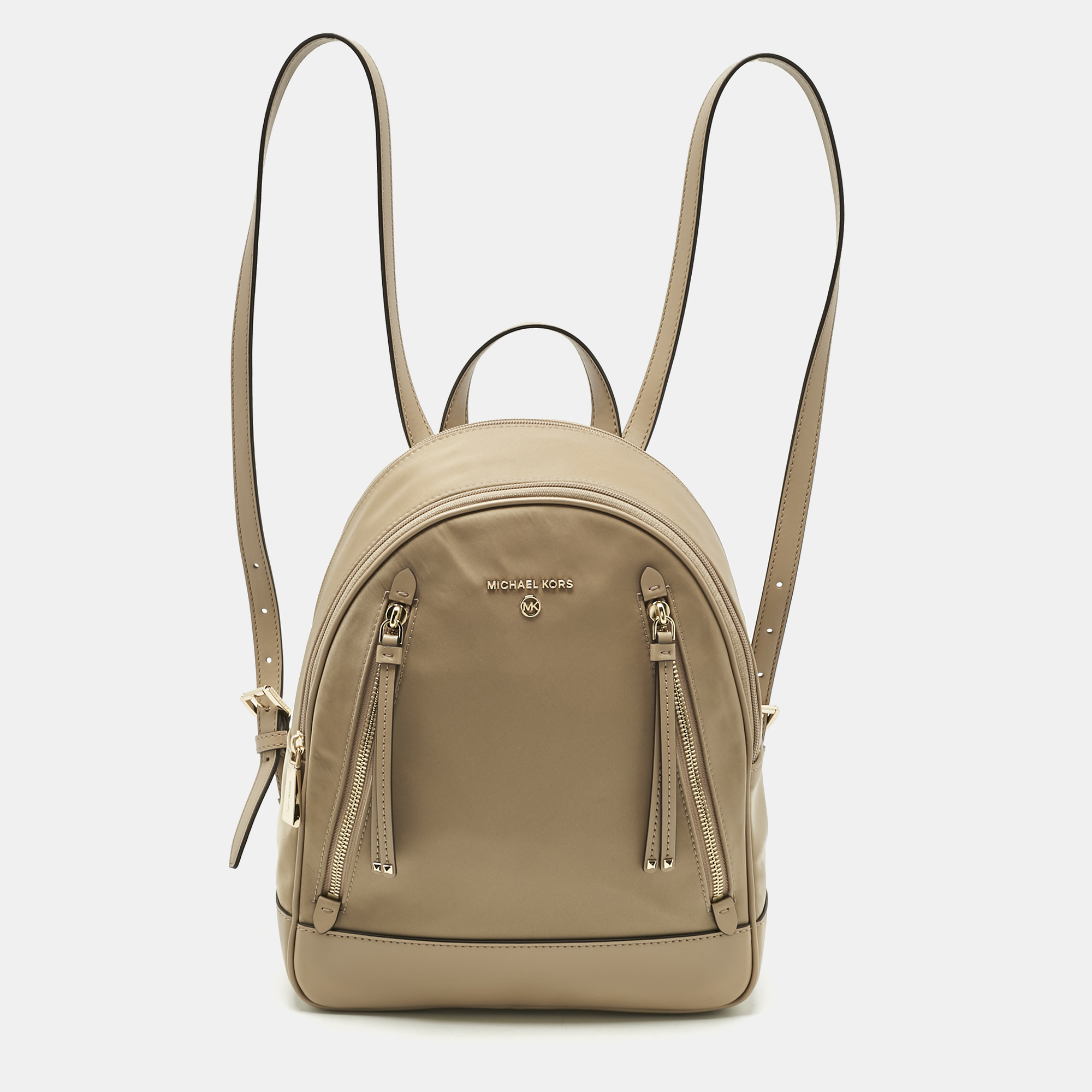 

Michael Kors Beige Leather and Nylon Brooklyn Backpack