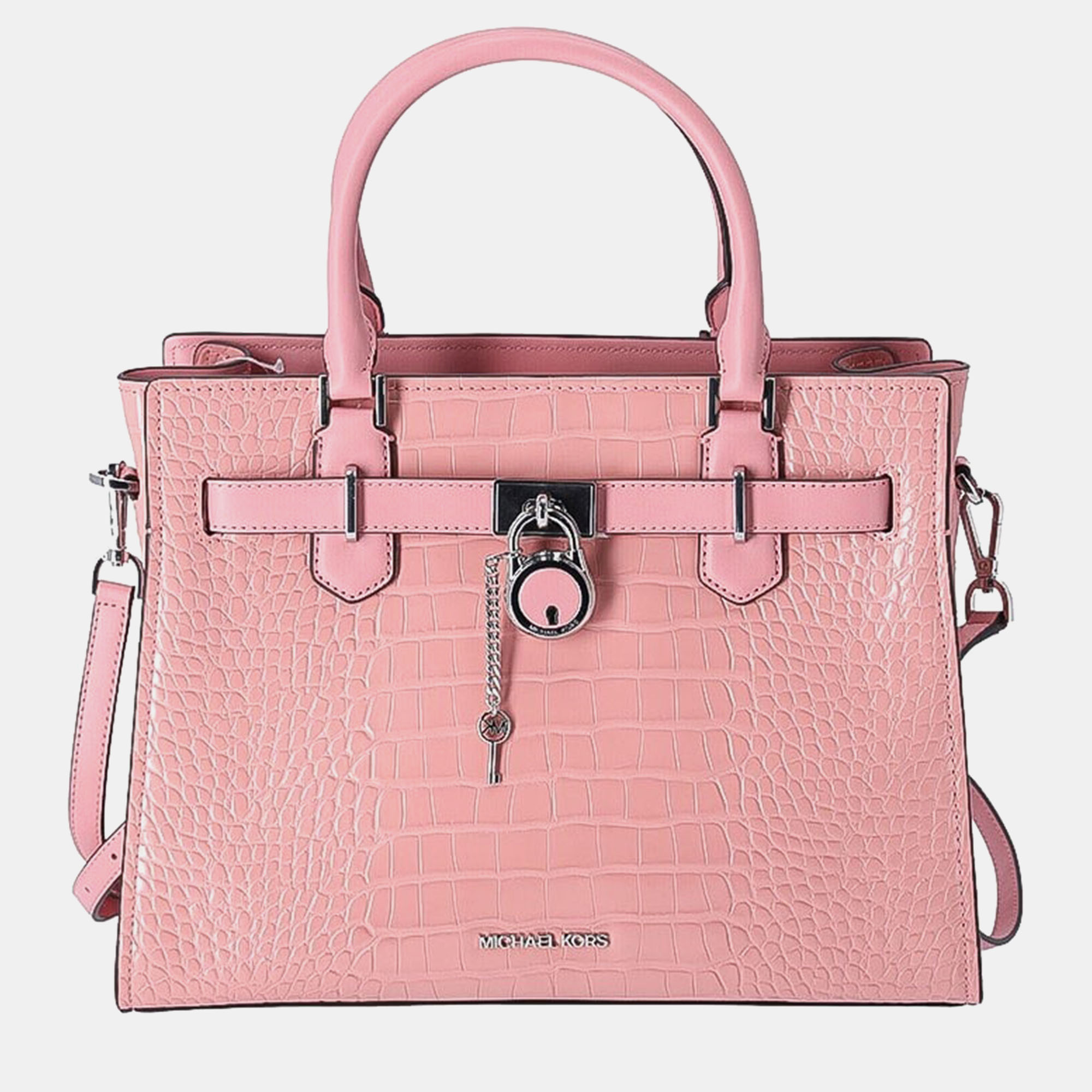 Pre-owned Michael Kors Textured Pink Leather Tote Bag