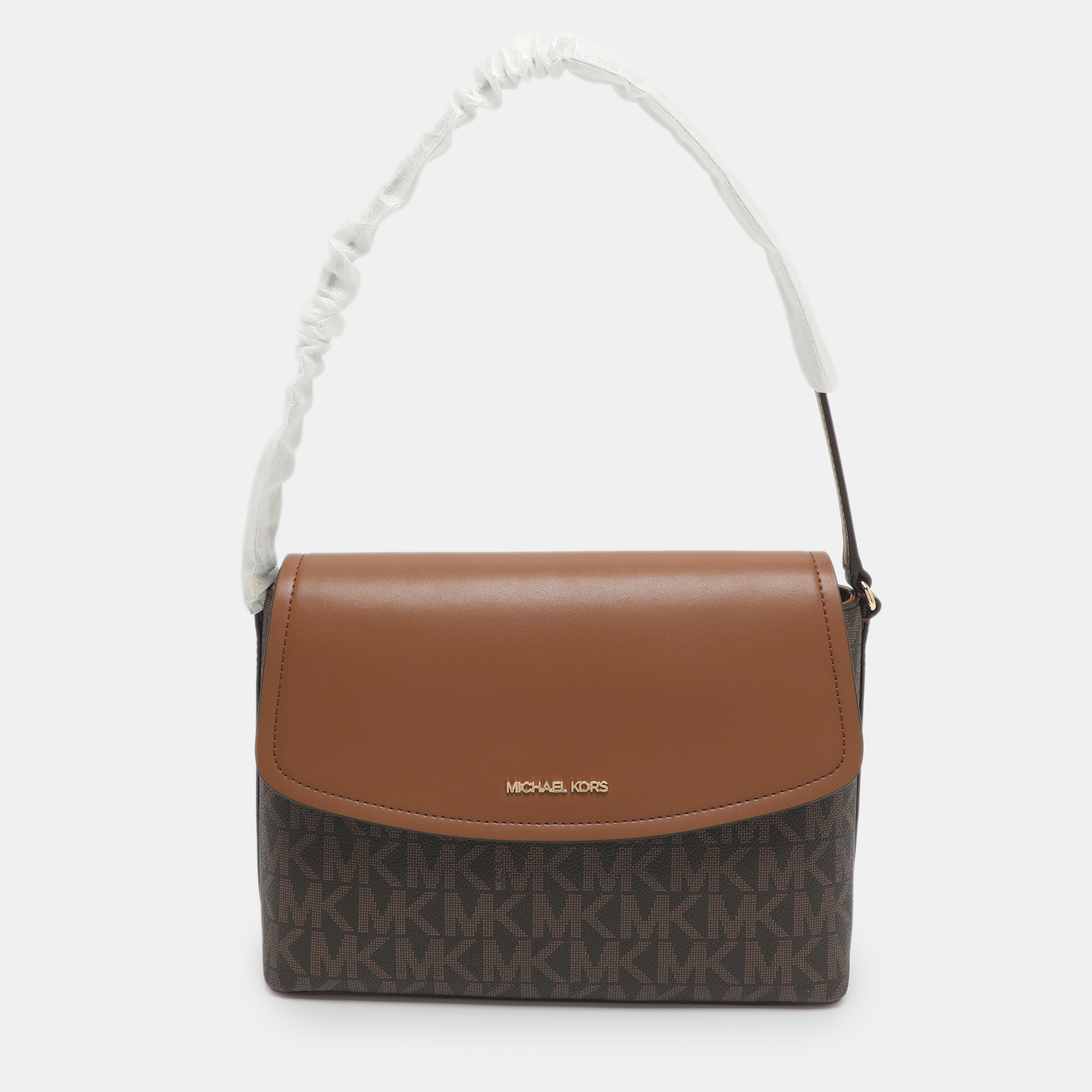 

Michael Kors Ida Brown Signature Coated Canvas and Leather Shoulder Bag