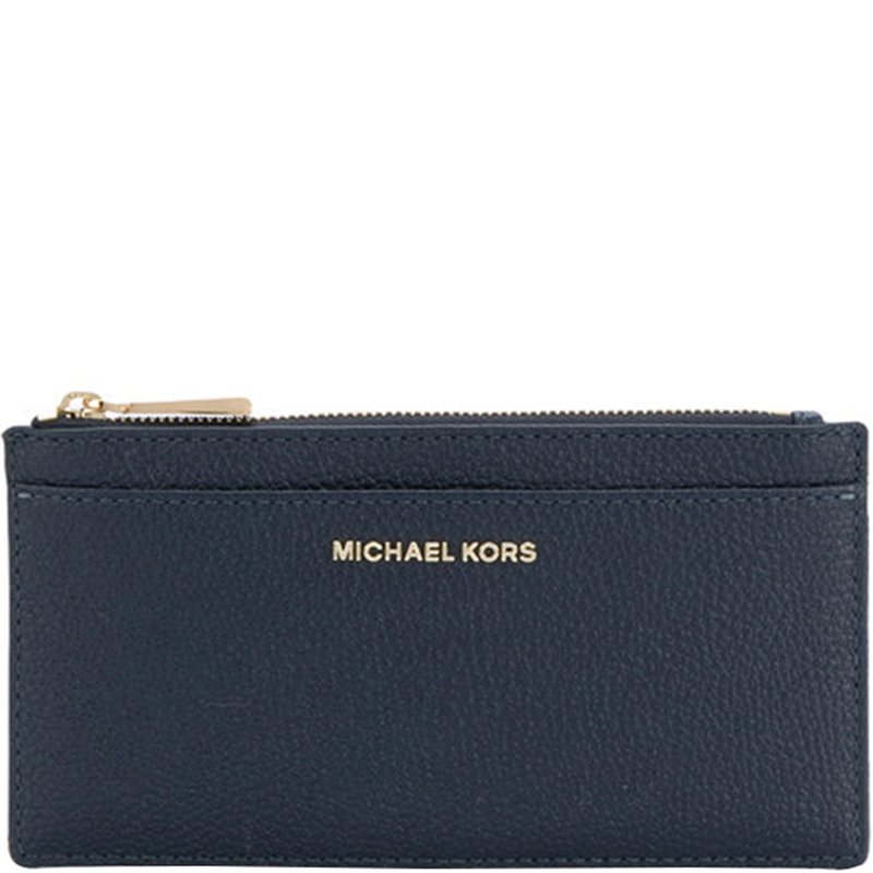 Large pebbled leather card case Clearance