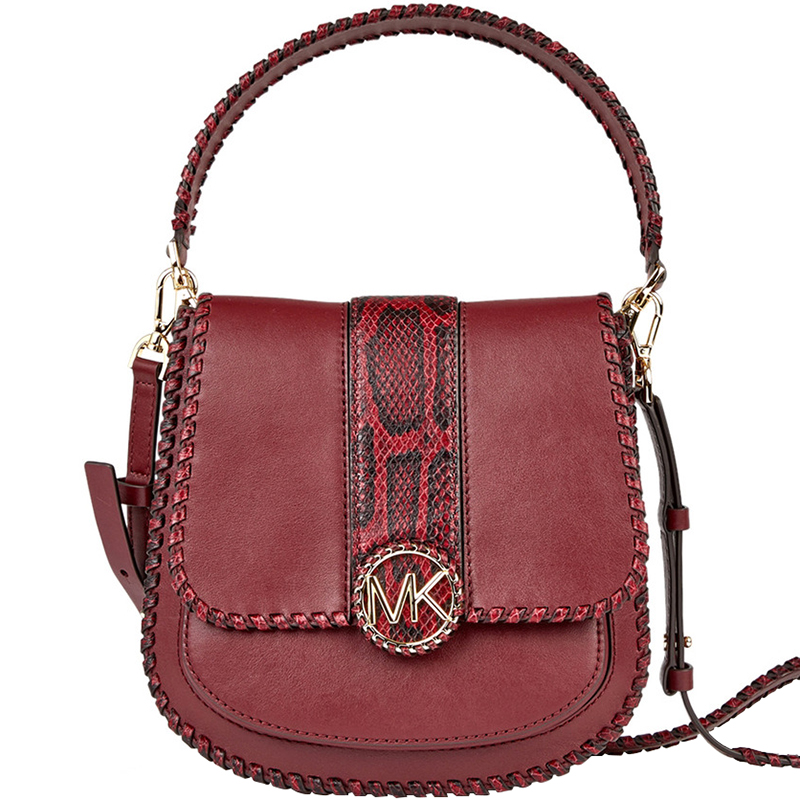 

Michael Michael Kors Red Snake Embossed and Leather Lillie Leather Top Handle Bag