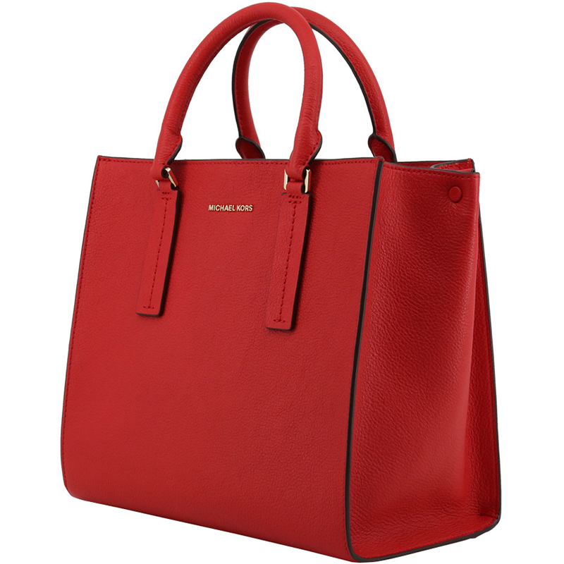 michael kors red leather handbag