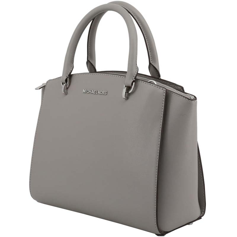 

Michael Kors Grey Leather Adele Satchel Bag