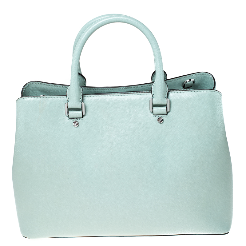 Michael Kors Michael Lime Green Leather Savannah Celadon Tote