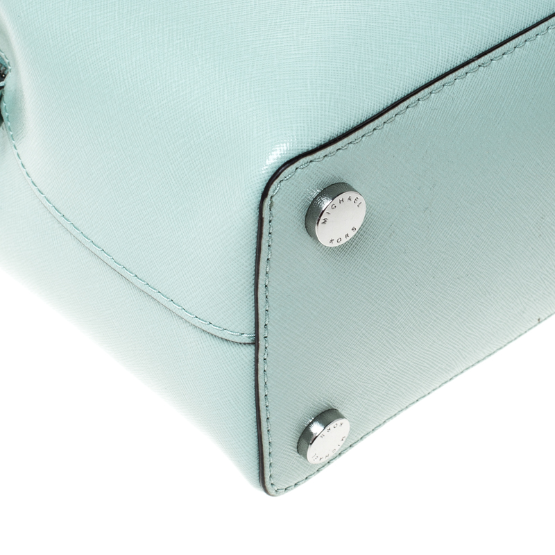 Michael Kors Michael Lime Green Leather Savannah Celadon Tote
