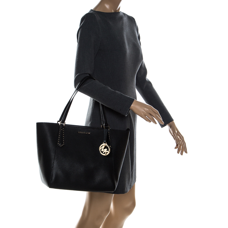 

MICHAEL Michael Kors Black Leather Kimberly Bonded Tote