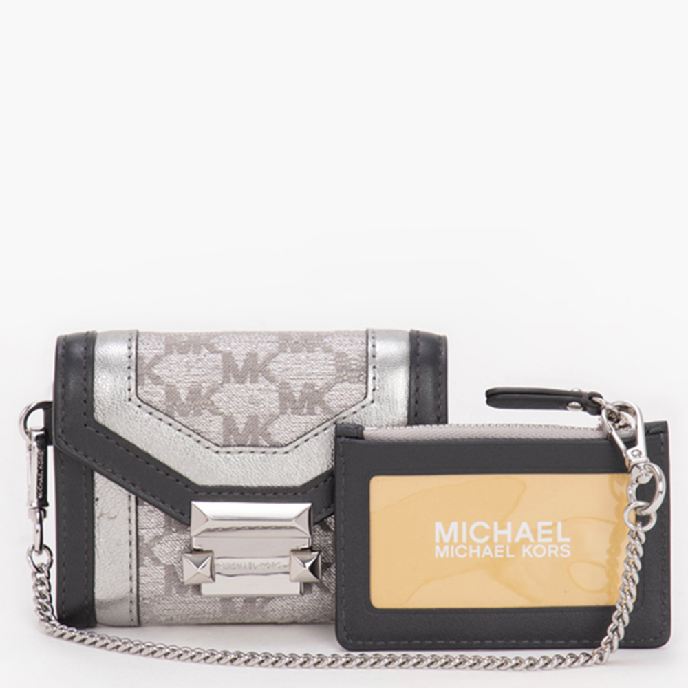 Michael Kors Silver Polyester and Cotton Whitney Small Metallic