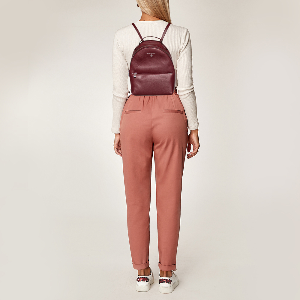 

Michael Kors Burgundy Leather Zip Backpack