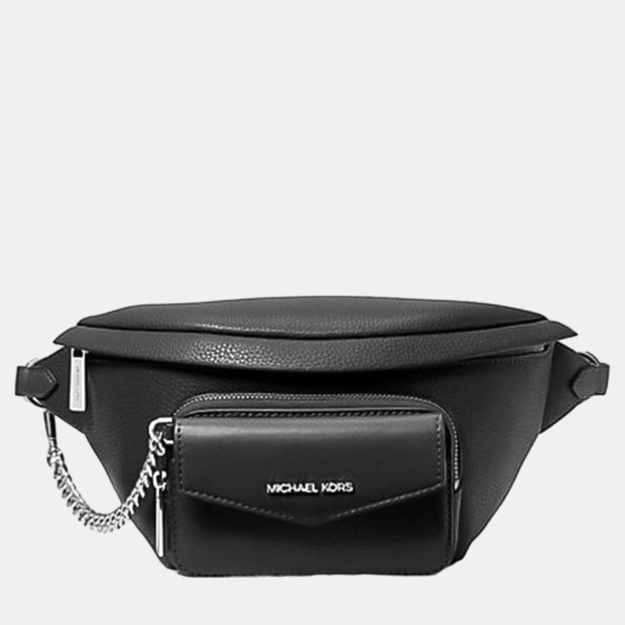 

Michael Kors Black Leather Belt Bag