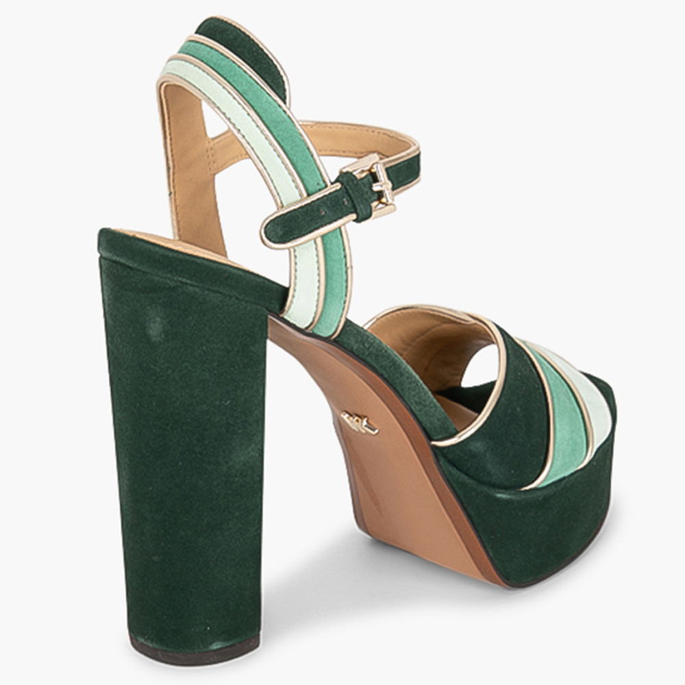 

Michael Kors Green Suede Harper Platform Sandals Size EU 36.5 (Available for UAE Customers only)