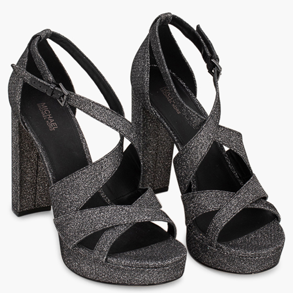 

Michael Kors Grey Leather Lorene Glitter Platform Sandals Size EU  (Available for UAE Customers only