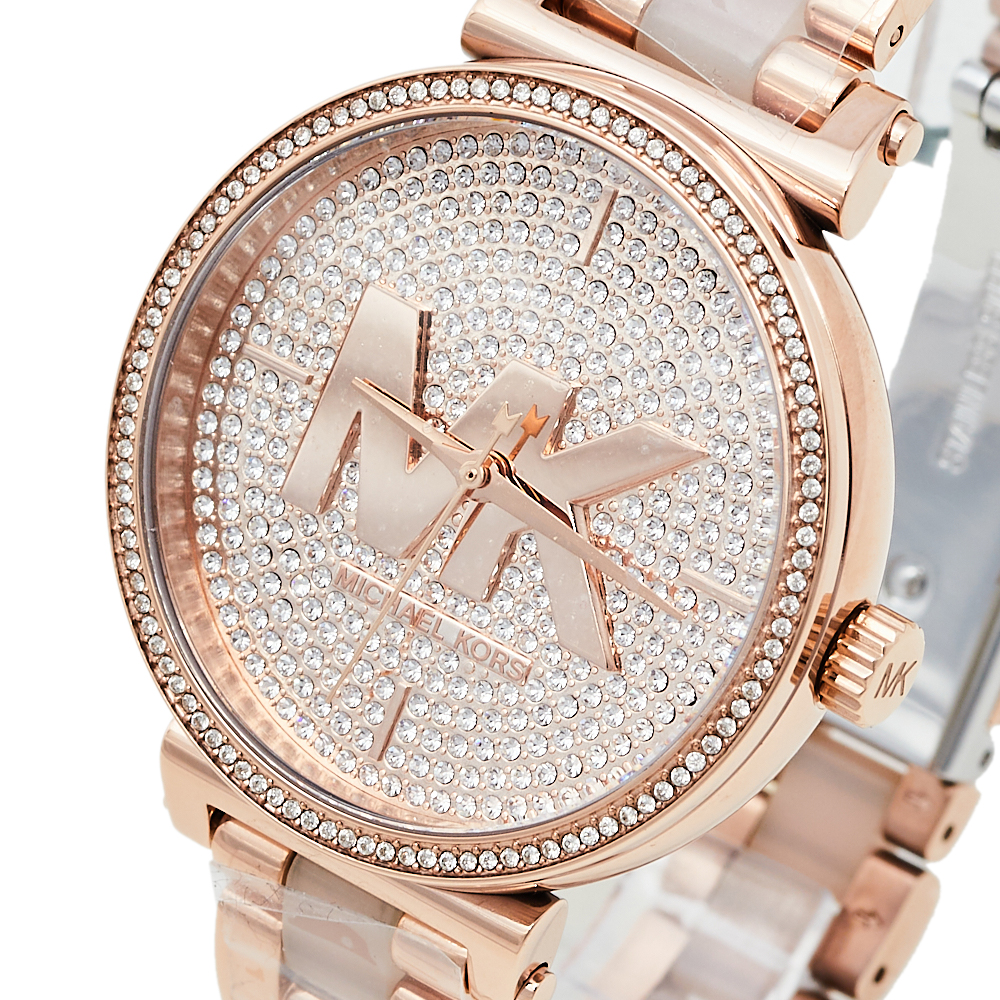 

Michael Kors Rose Gold Tone Stainless Steel Crystals Sofie MK4336 Women's Wristwatch