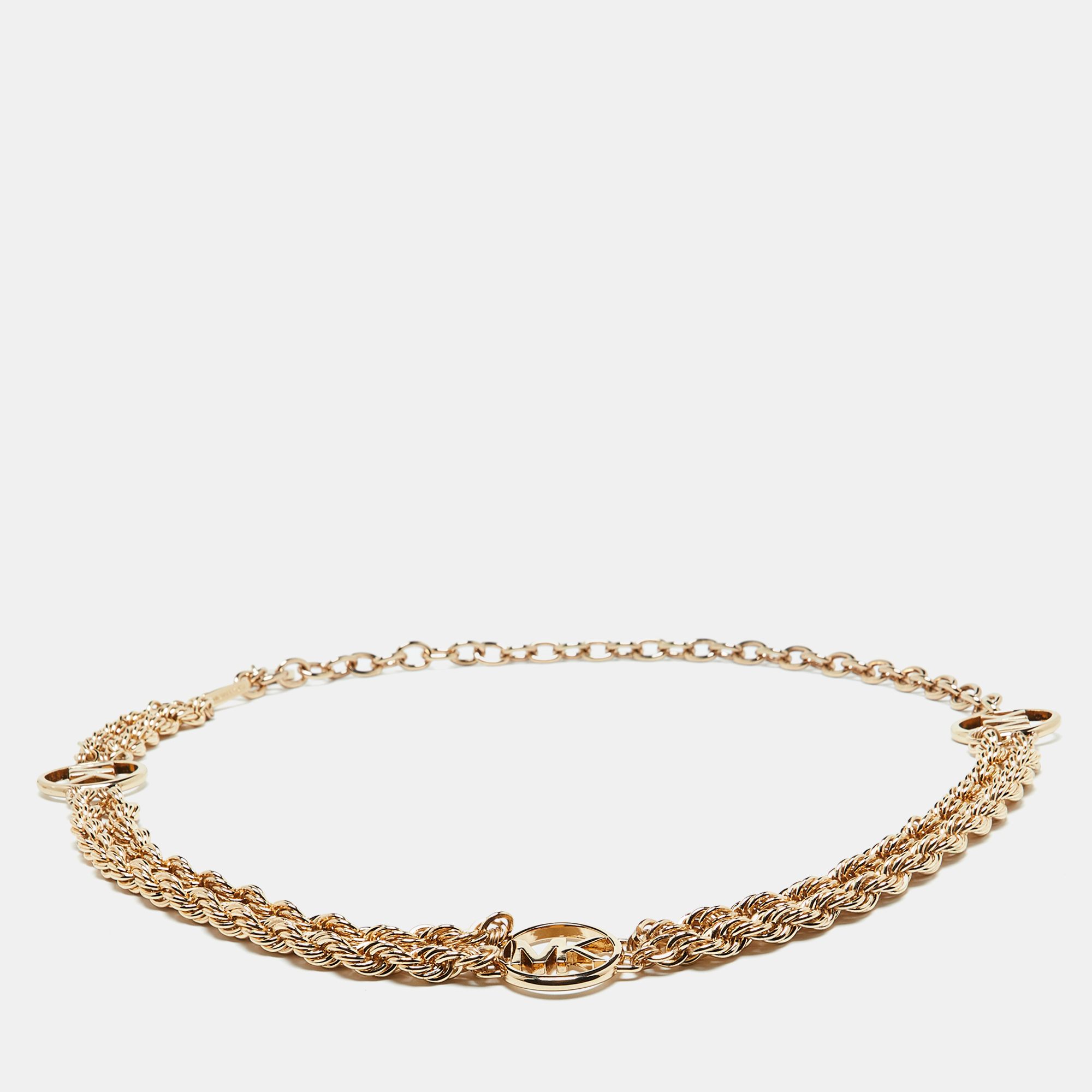 

Michael Kors Gold Tone Logo Double Chain Belt