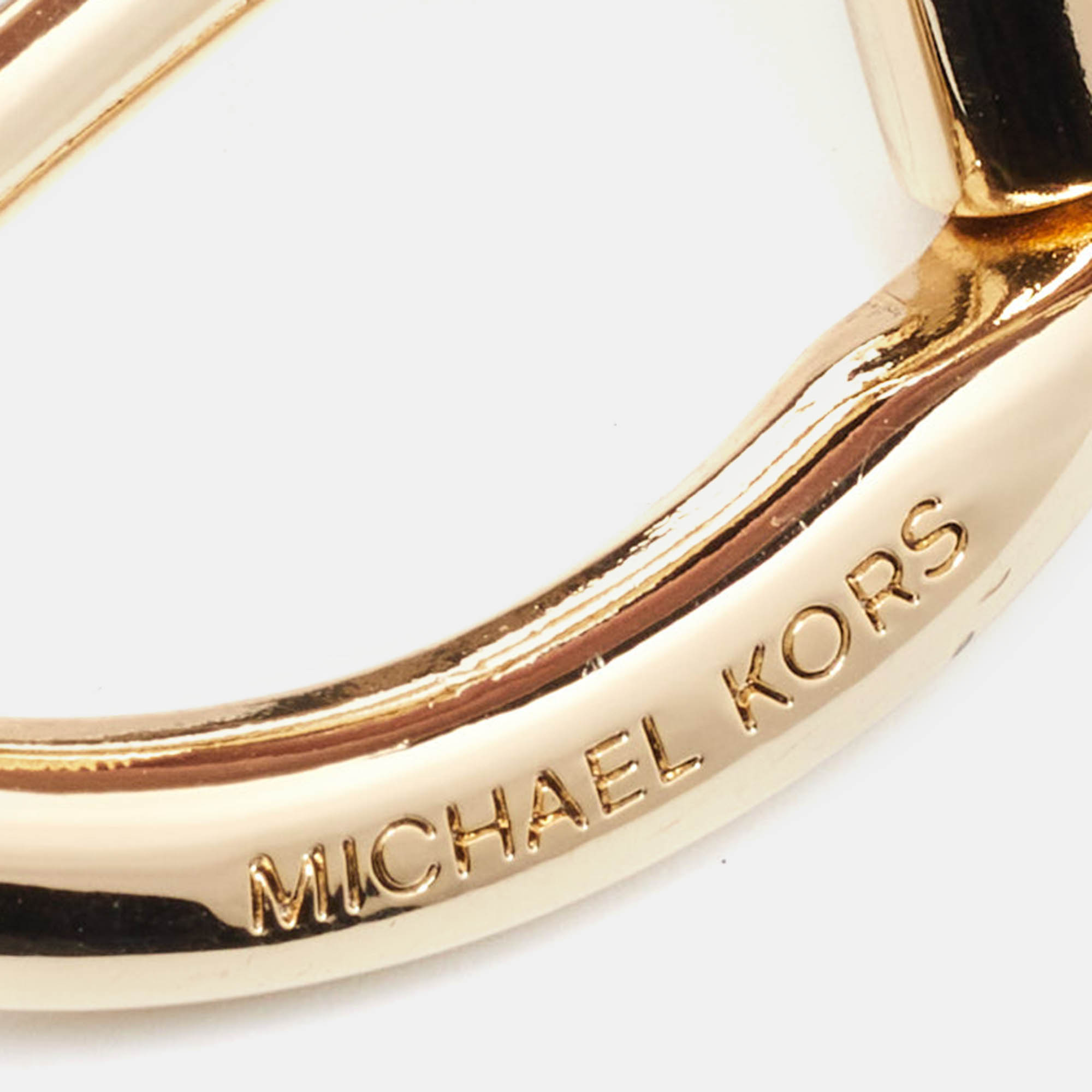 Michael Kors Multicolor Signature Coated Canvas Leopard Printed Reversible Buckle Belt 105CM 