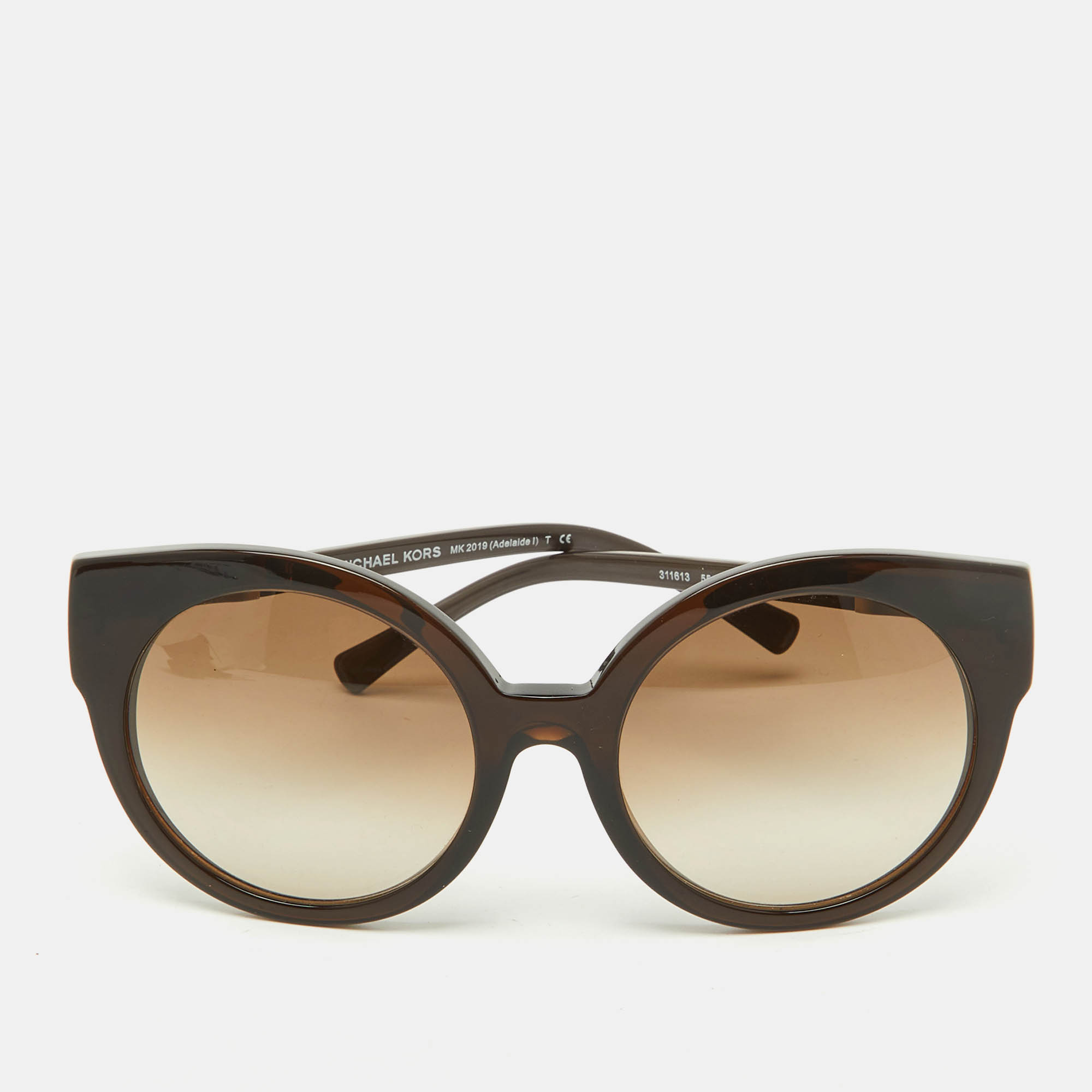 Pre-owned Michael Kors Dark Brown Gradient 311613 Adelaide Frame Cat Eye Sunglasses
