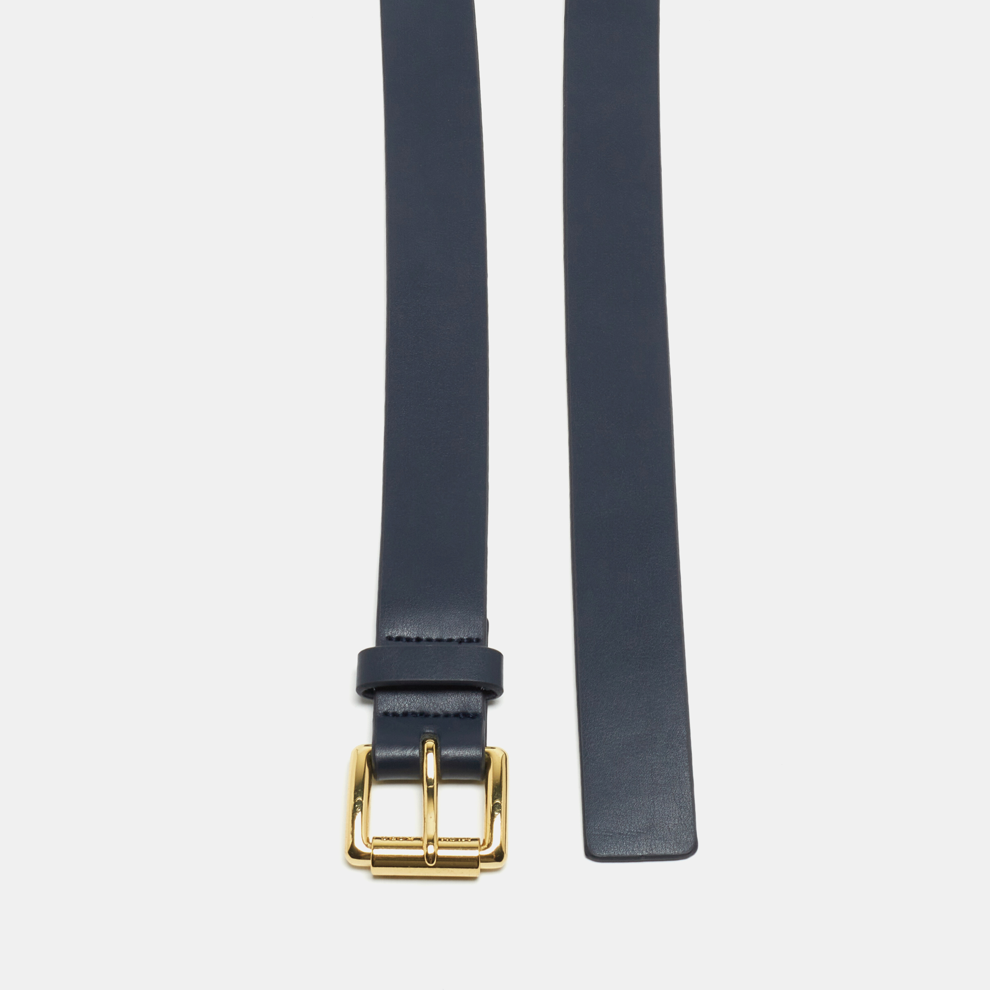 

Michael Kors Blue Leather Buckle Belt Size