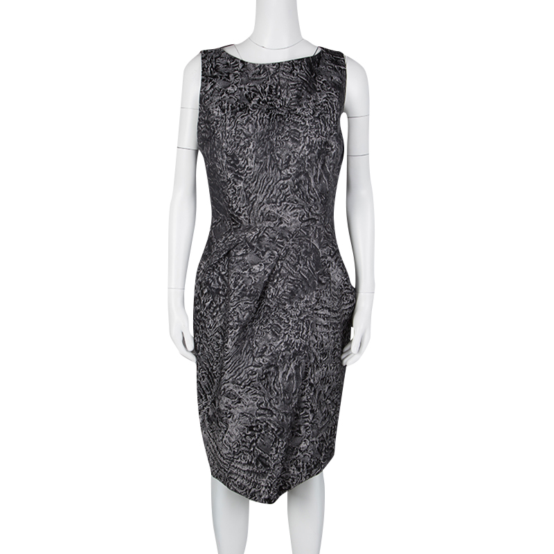 

Michael Kors Grey Jacquard Sleeveless Sheath Dress