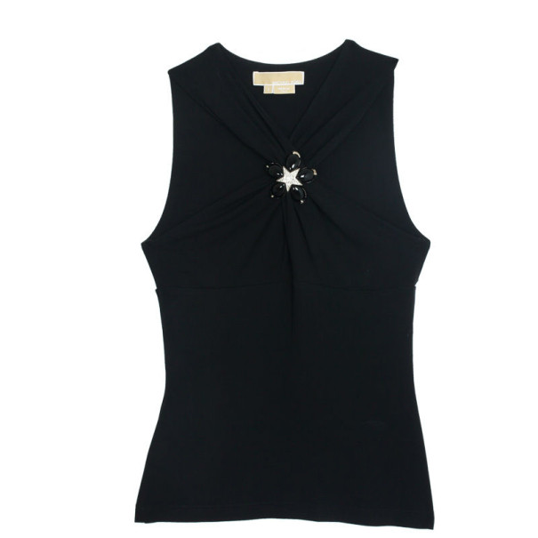 Michael Kors Collection Black Embellished Top S