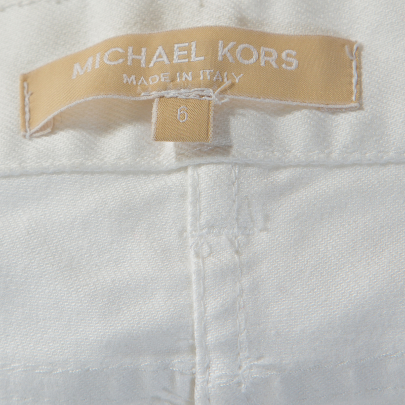 Pre-owned Michael Kors White Denim Straight Fit Jeans M