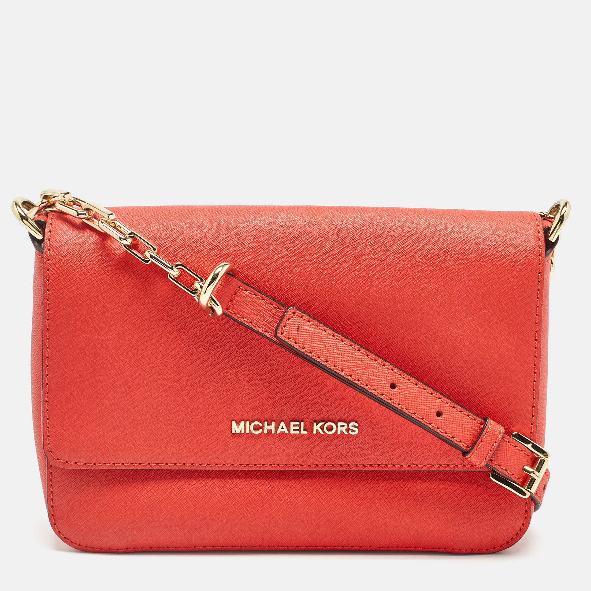 

Michael Kors Red Leather Daniela Crossbody Bag