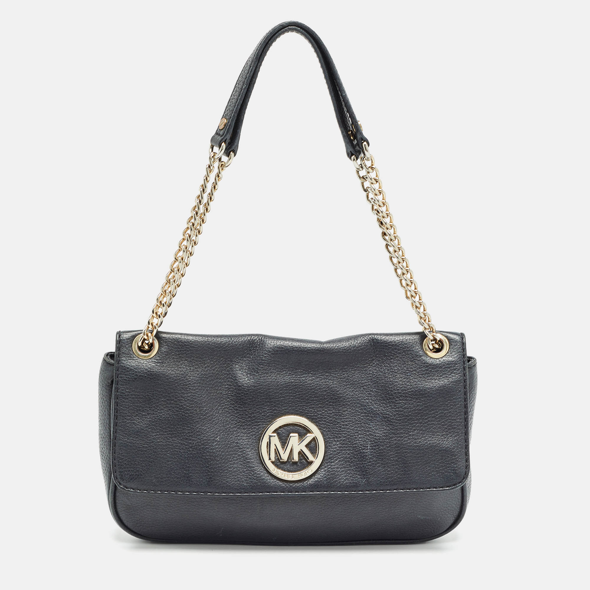 

Michael Kors Black Leather Fulton Flap Shoulder Bag