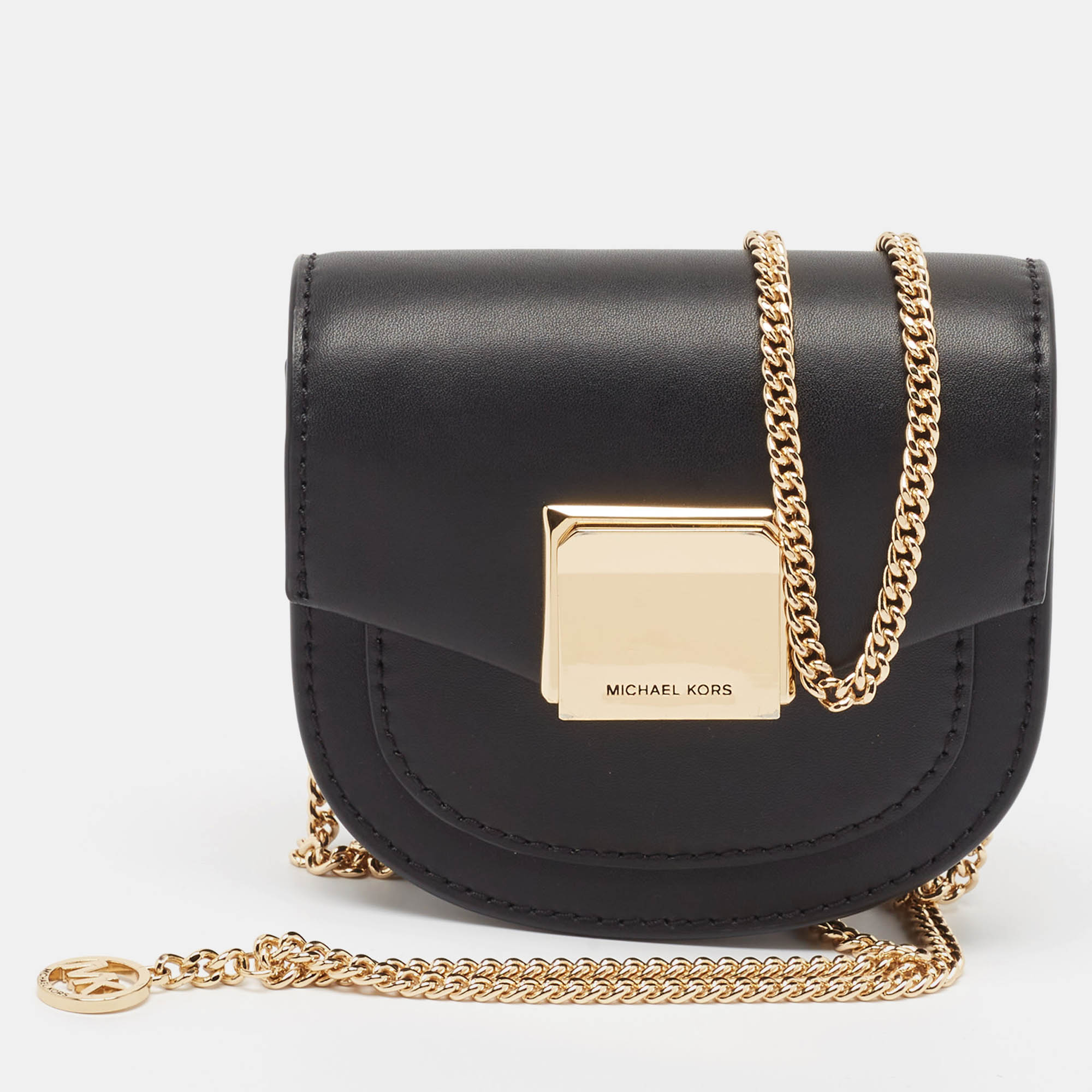 

Michael Kors Black Leather Extra-Small Lita Crossbody Bag