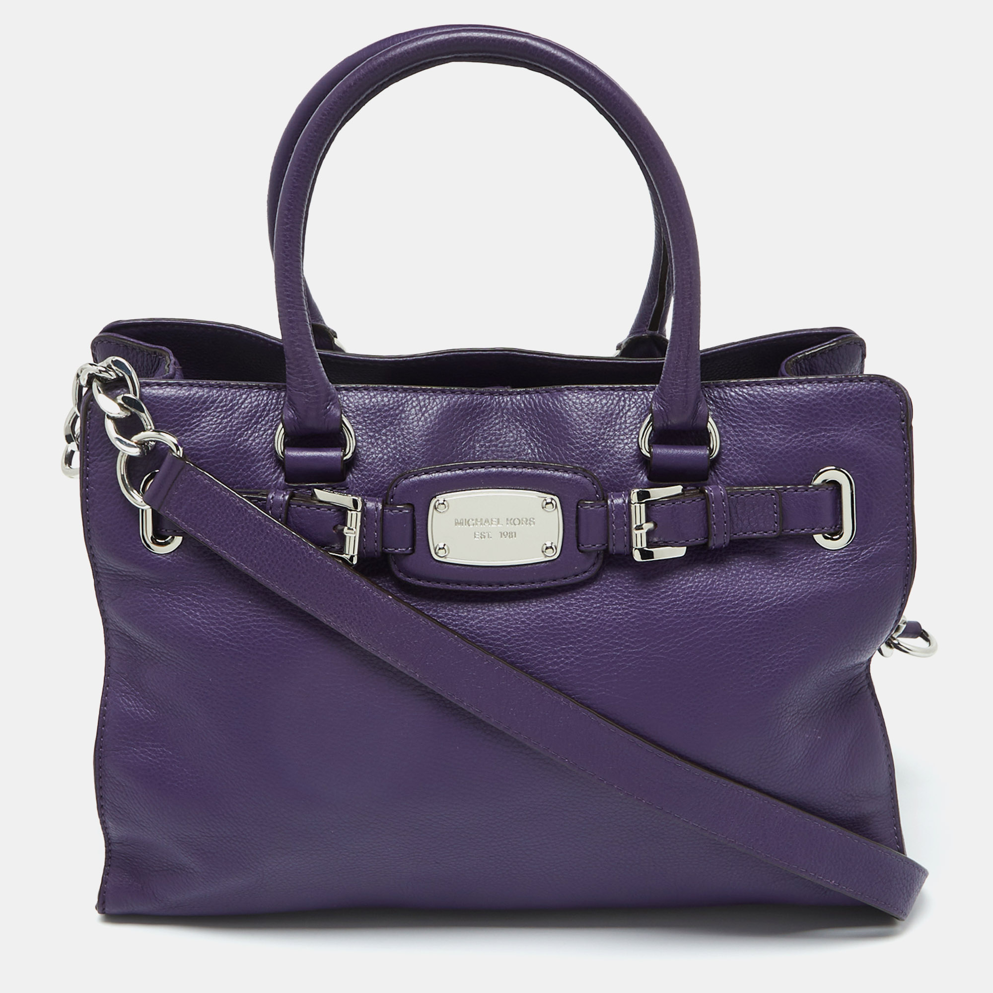 

MICHAEL Michael Kors Purple Leather Large Hamilton North South Tote