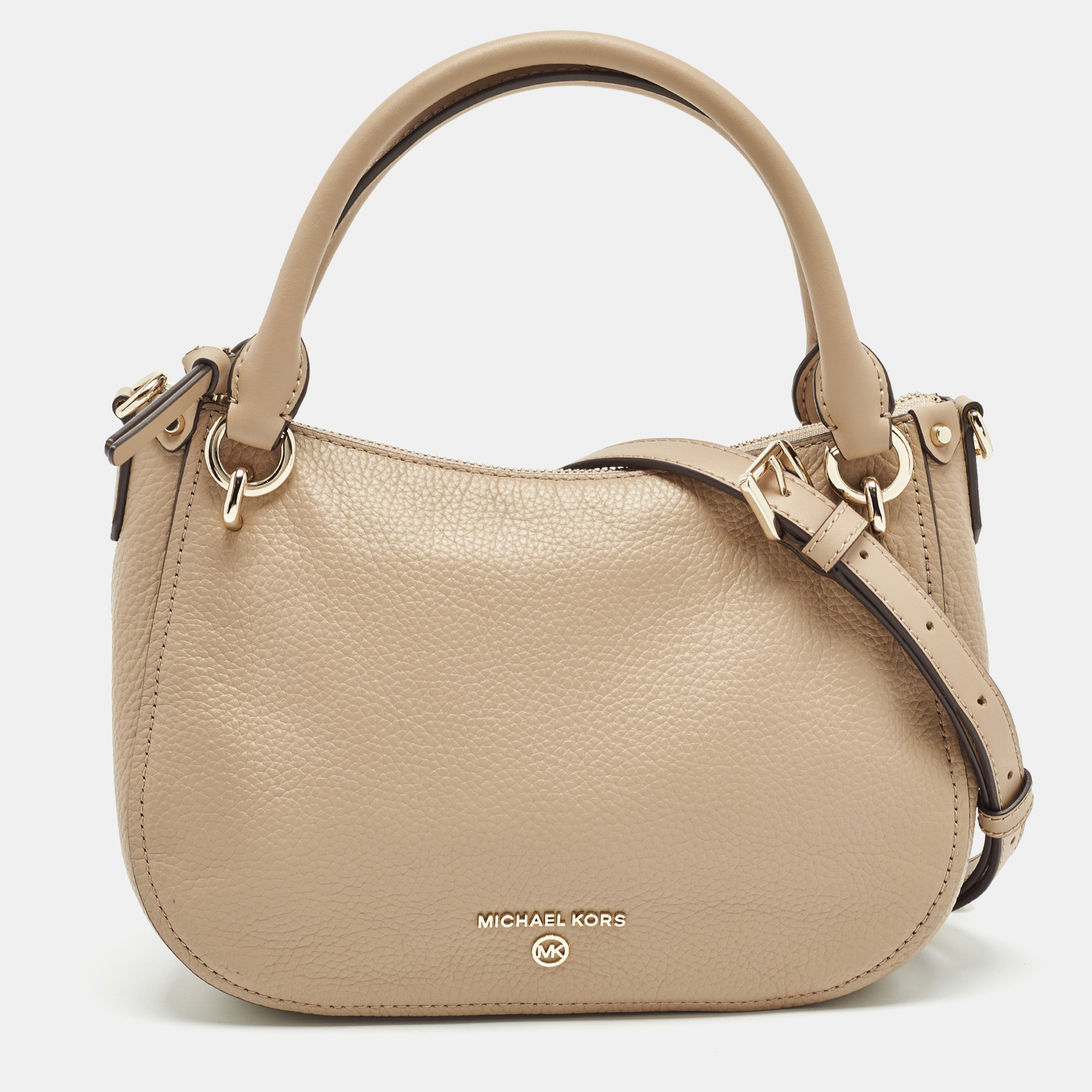 

Michael Kors Beige Leather Small Harper Shoulder Bag