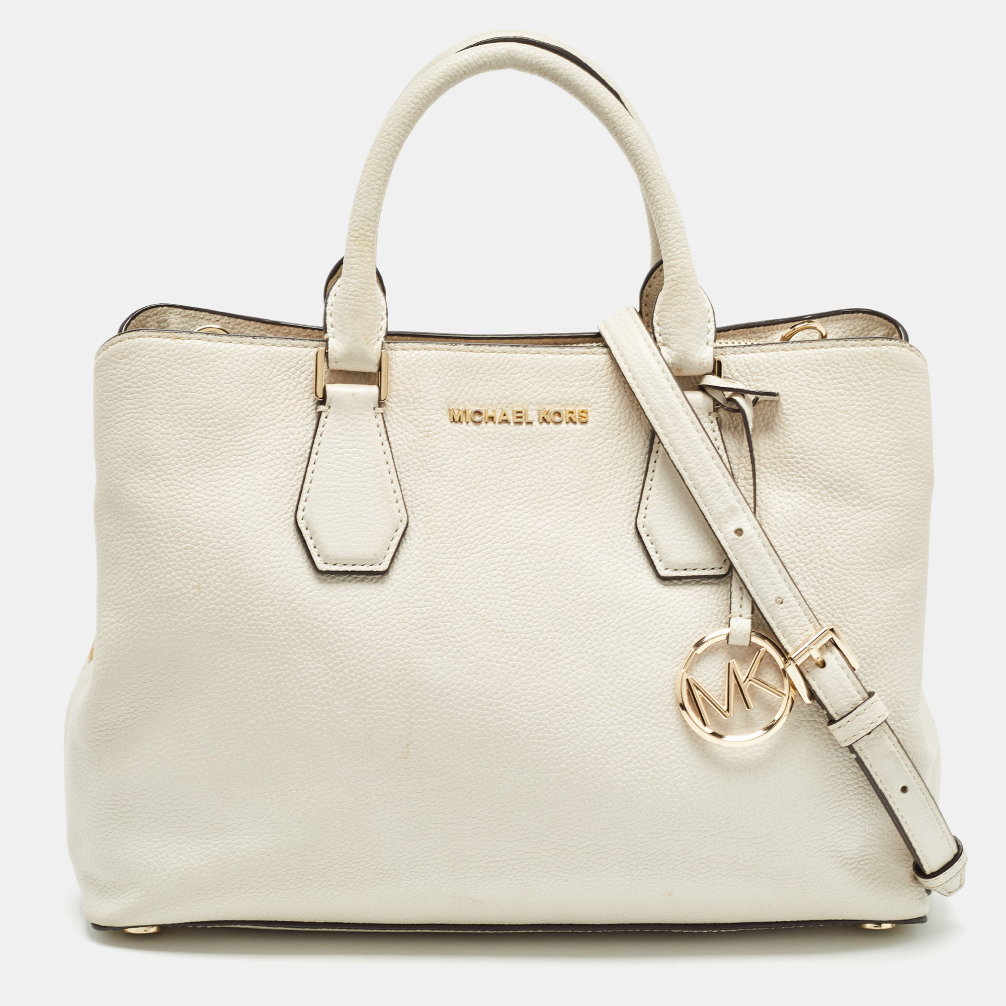 

Michael Kors Off White Leather Camille Satchel