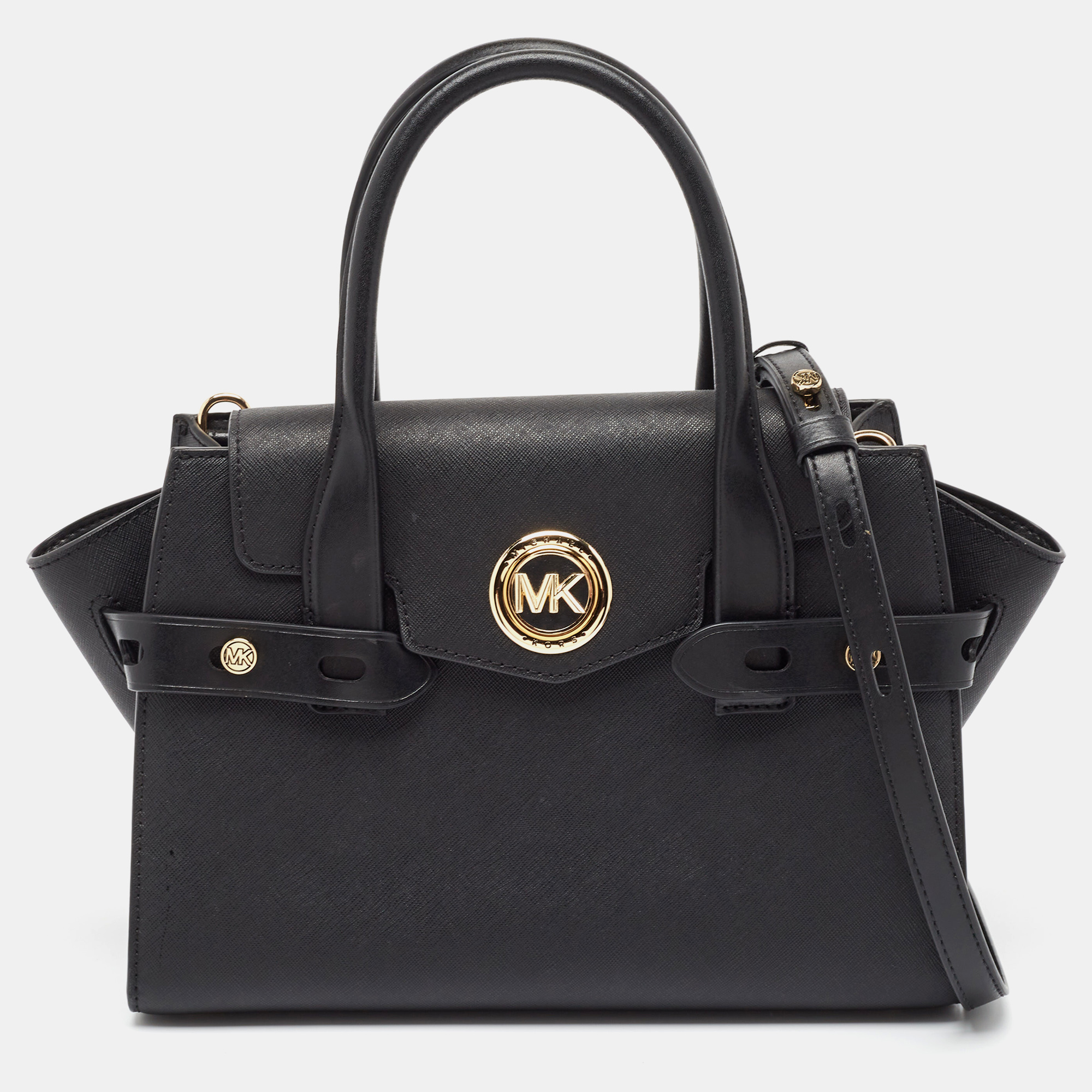 

Michael Kors Black Leather Carmen Belted Tote