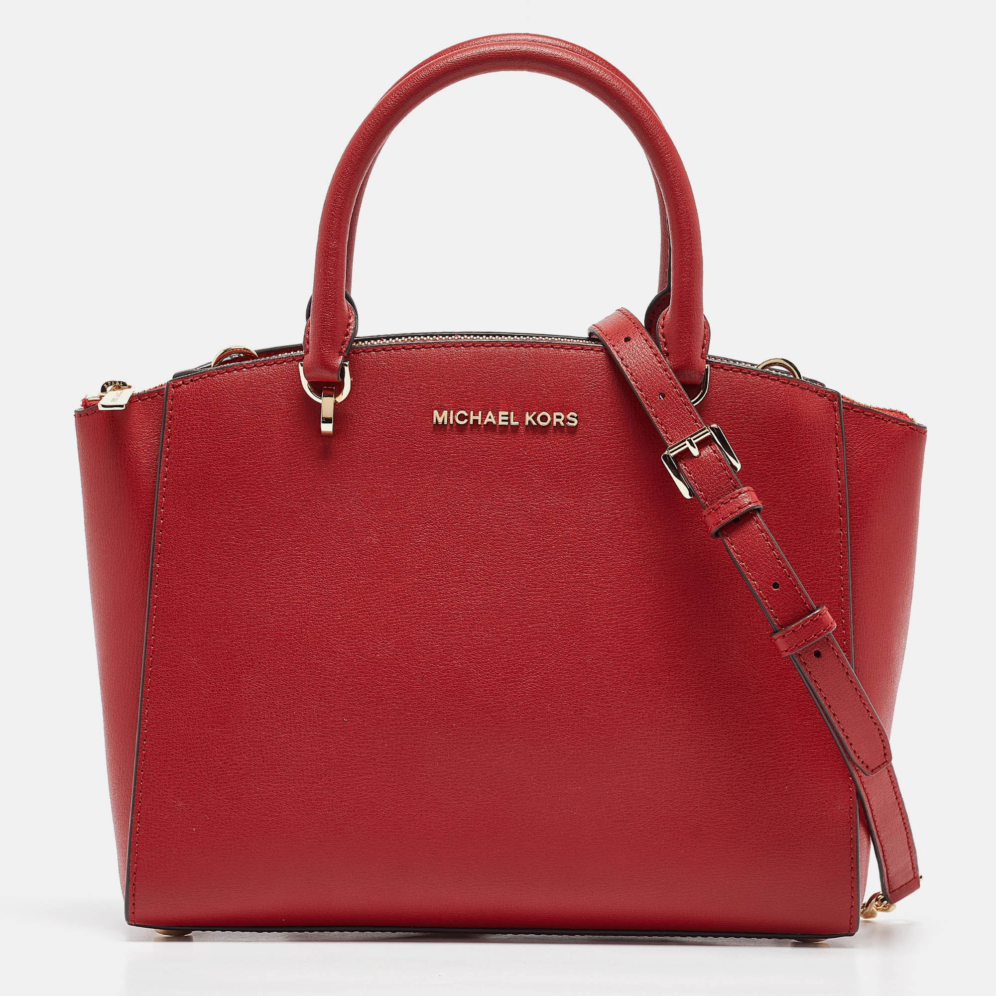 

Michael Kors Red Leather  Selma Satchel