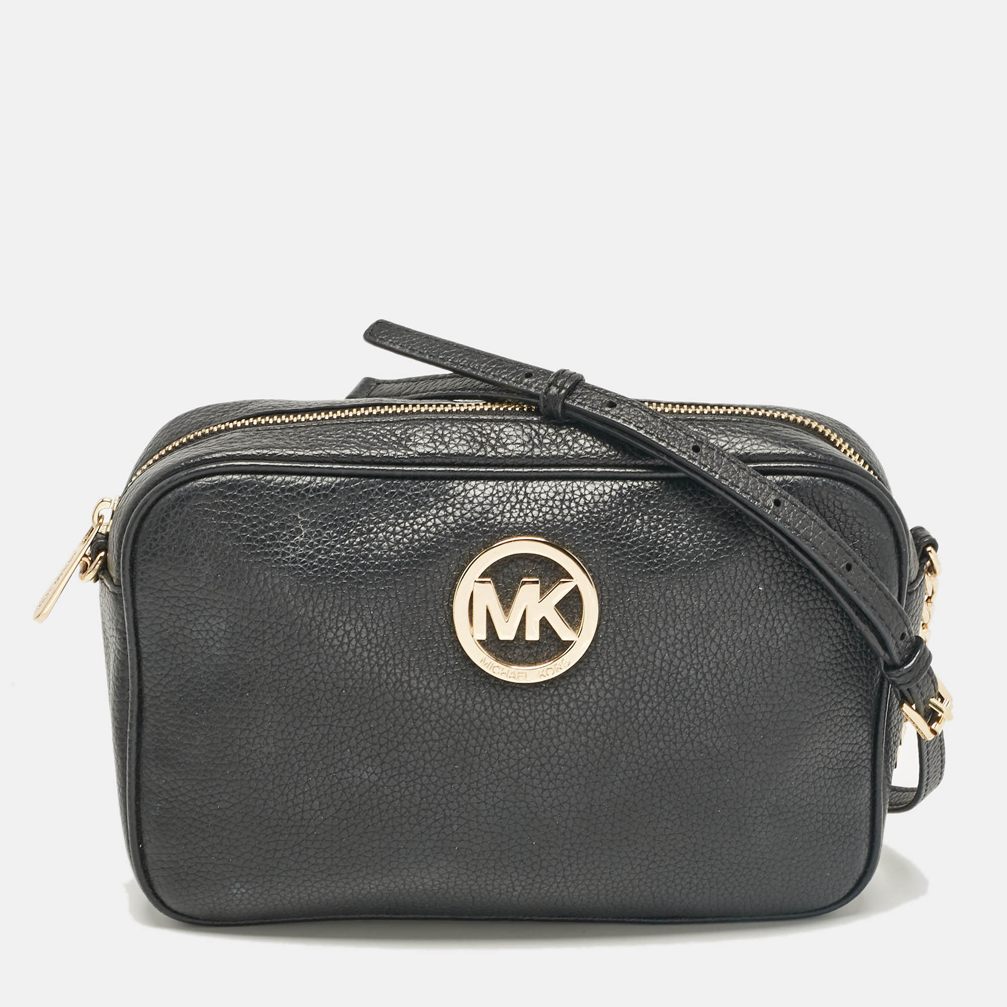 

Michael Kors Black Leather Camera Crossbody Bag