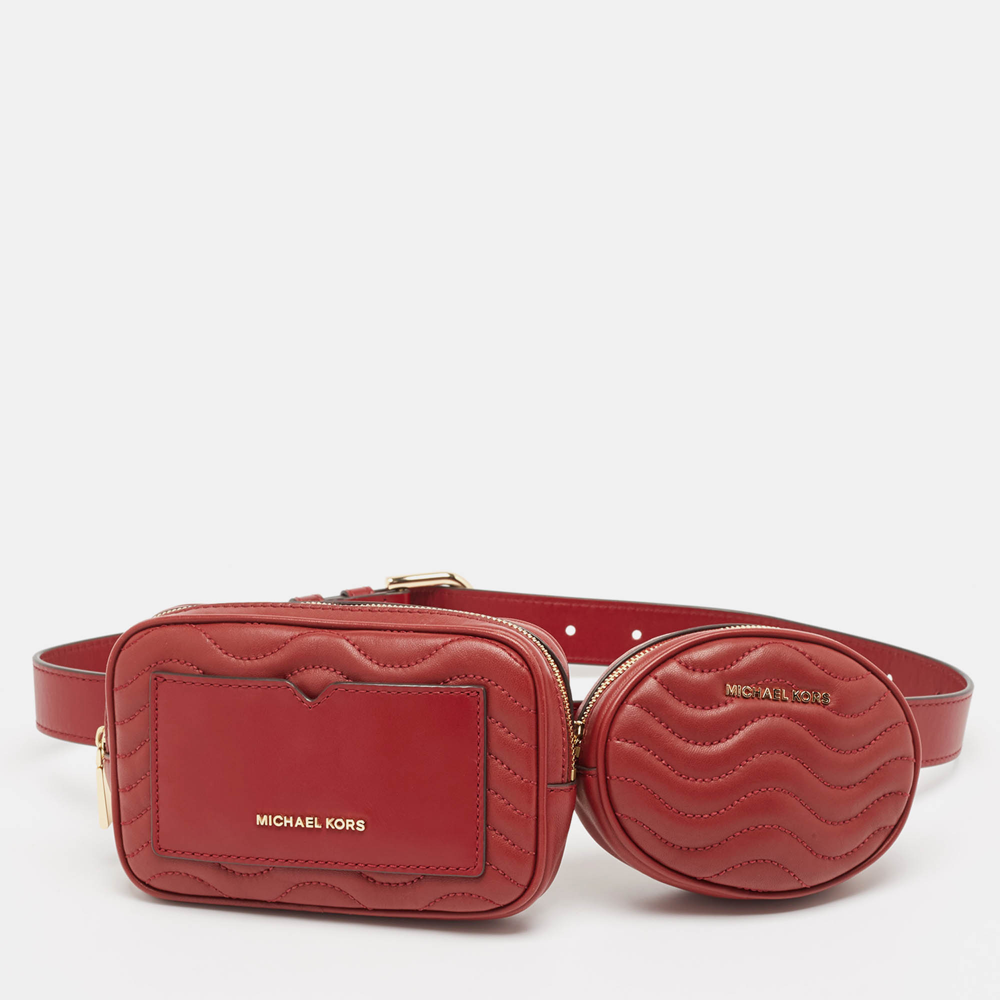 

Michael Kors Red Matelasse Leather Utility Belt Bag