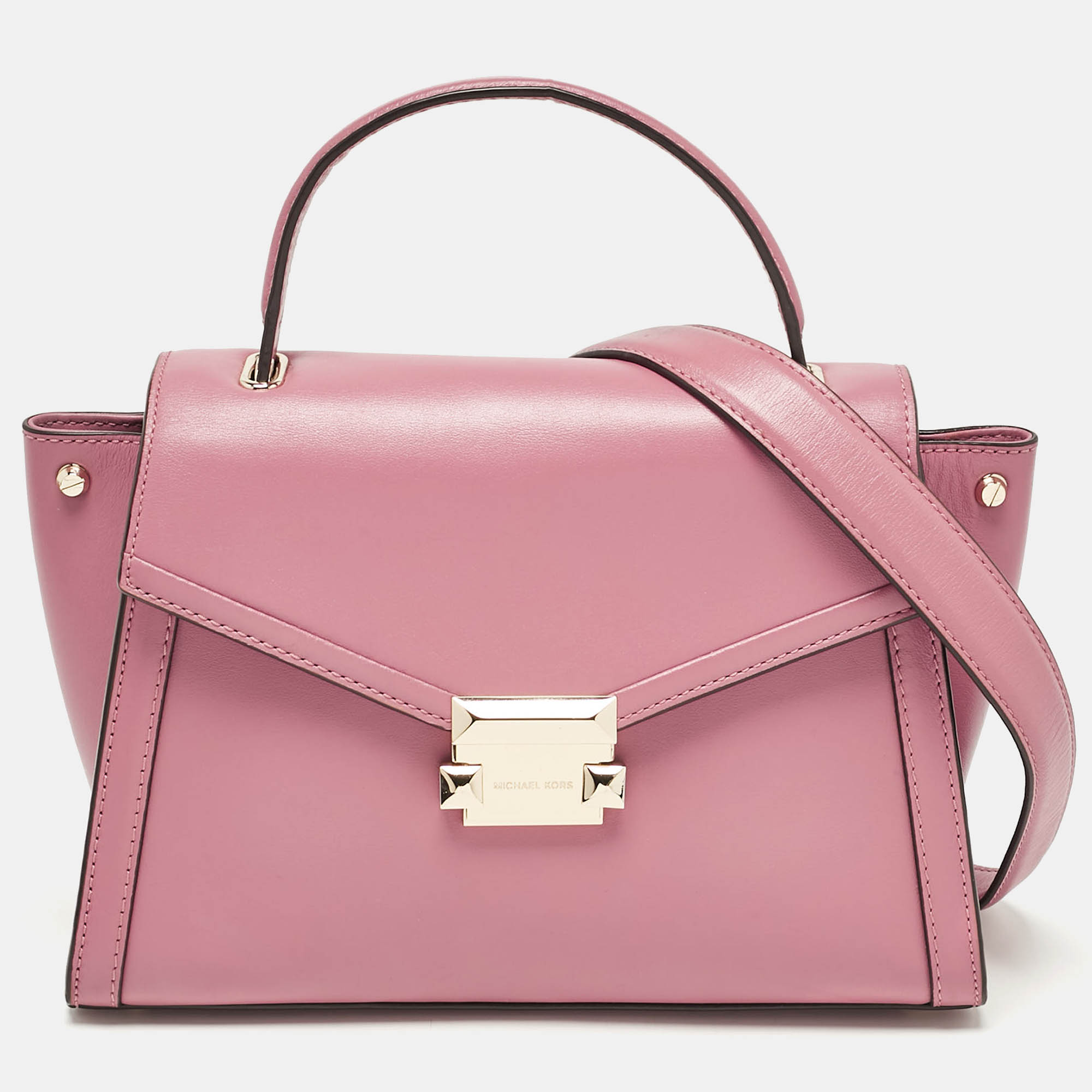 

Michael Kors Pink Leather Medium Whitney Top Handle Bag