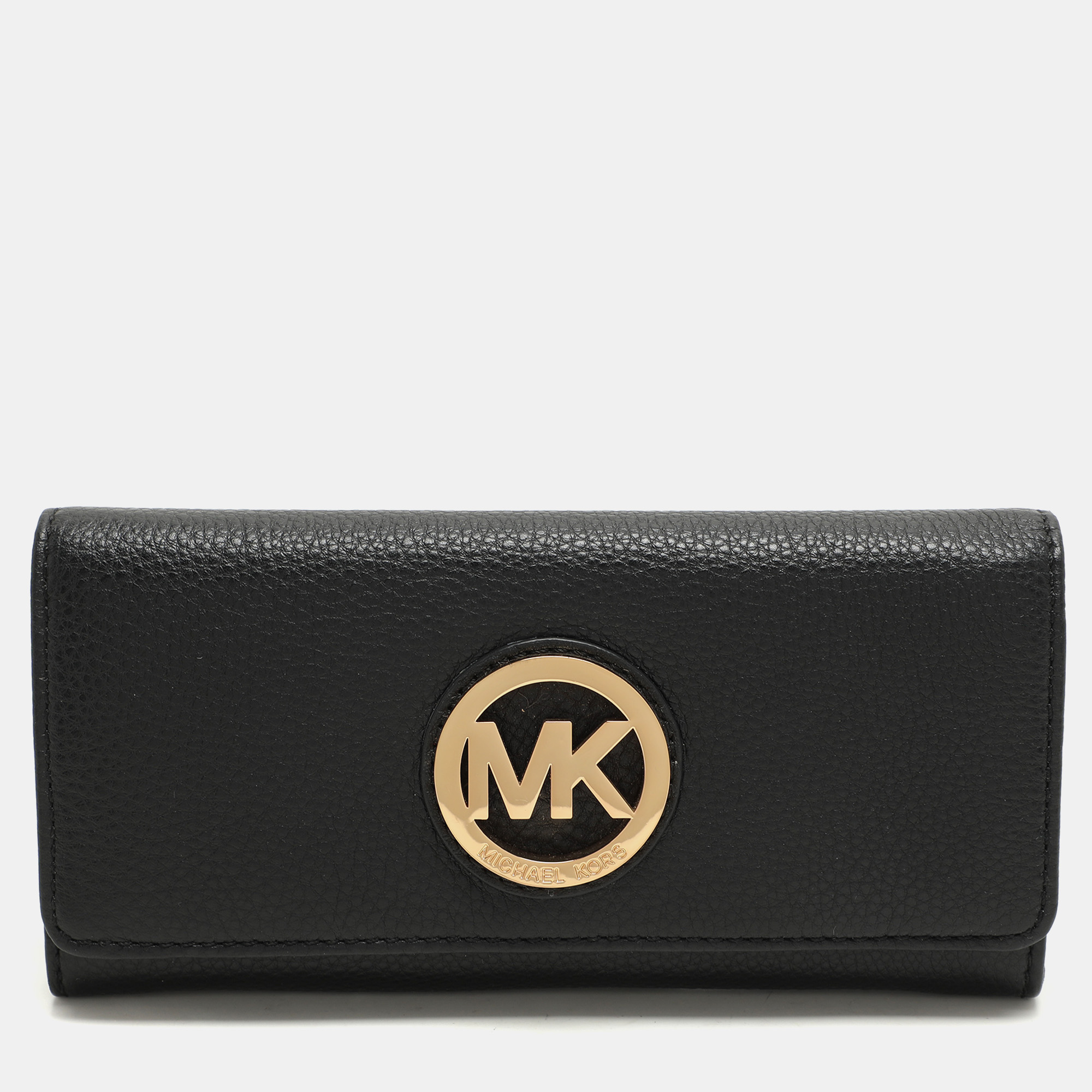 

Michael Kors Black Leather Fulton Continental Wallet