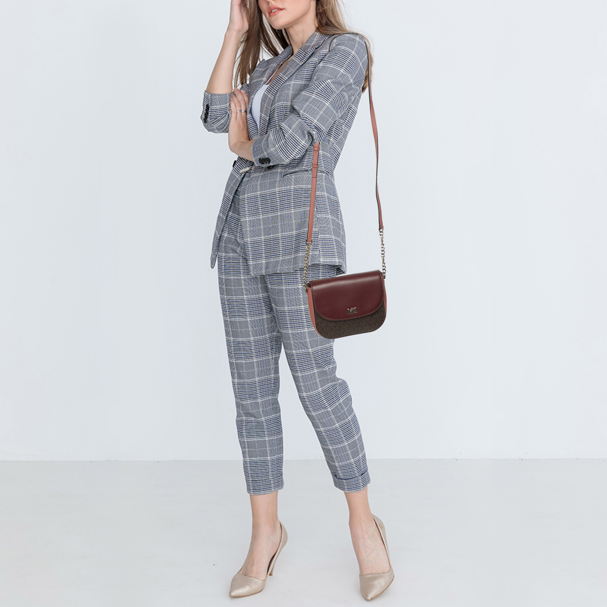 Michael Kors Multicolor Signature Coated Canvas and Leather Shoulder Bag 
