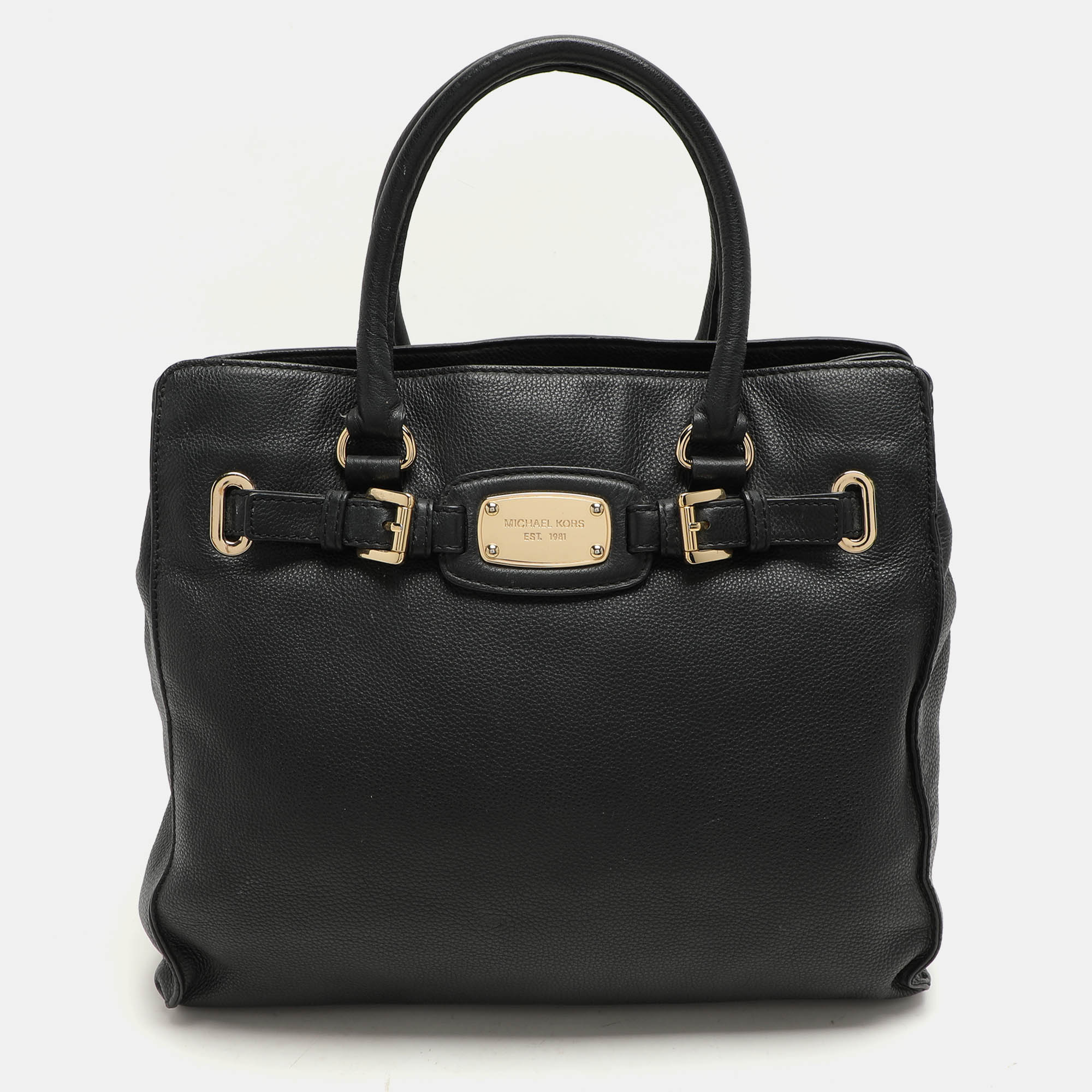 

MICHAEL Michael Kors Black Leather  Hamilton North South Tote