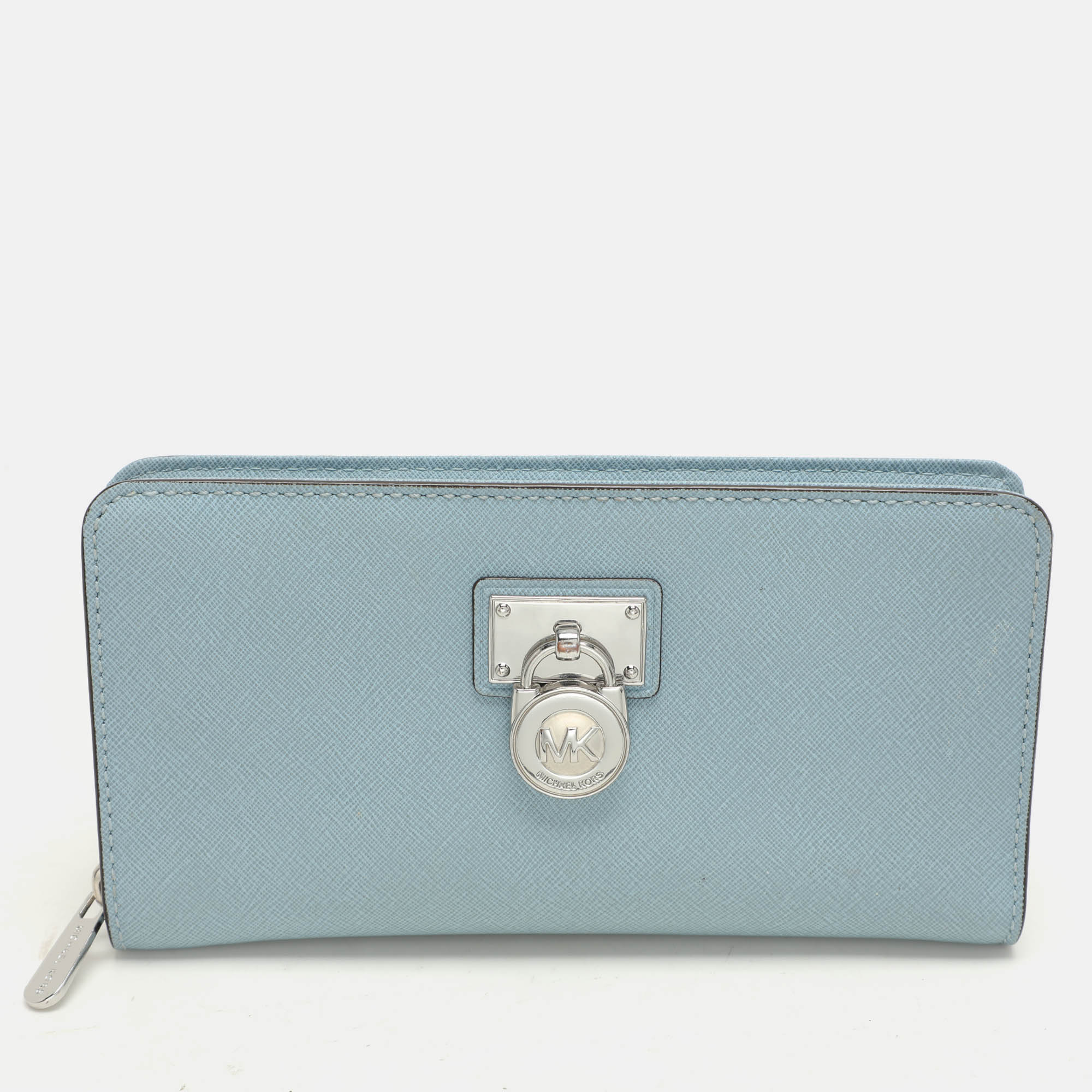 

Michael Kors Blue Leather Zip Around Wallet