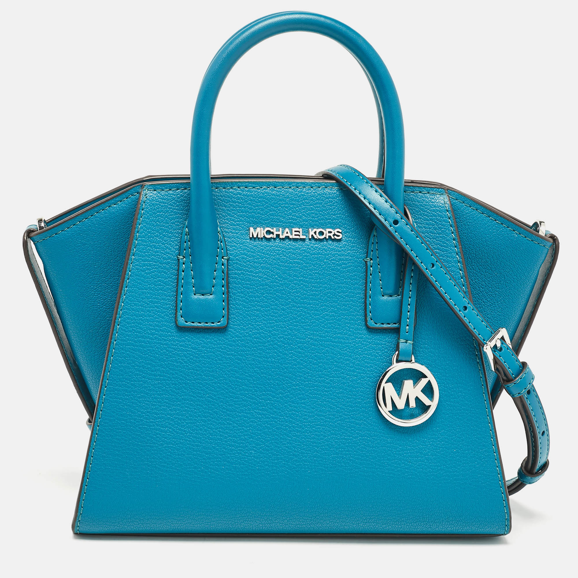 

Michael Kors Blue Leather Small Avril Satchel