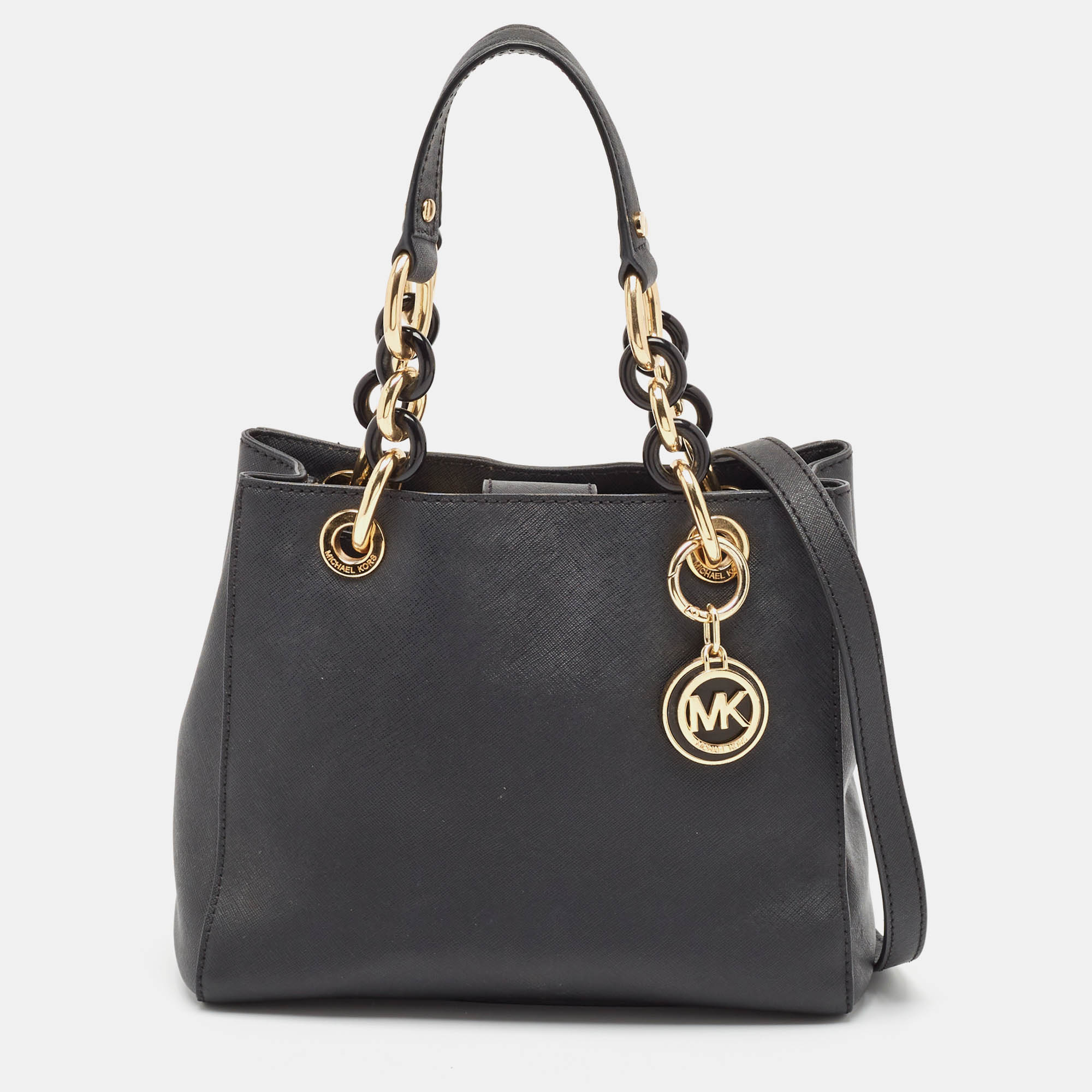 

Michael Kors Black Leather Small Cynthia Tote