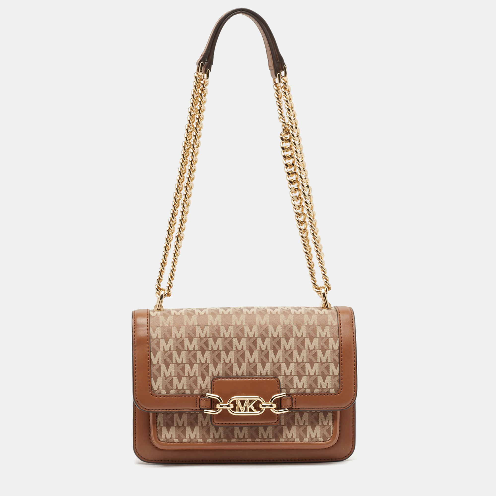 

Michael Kors Brown Signature Canvas  Heather Shoulder Bag